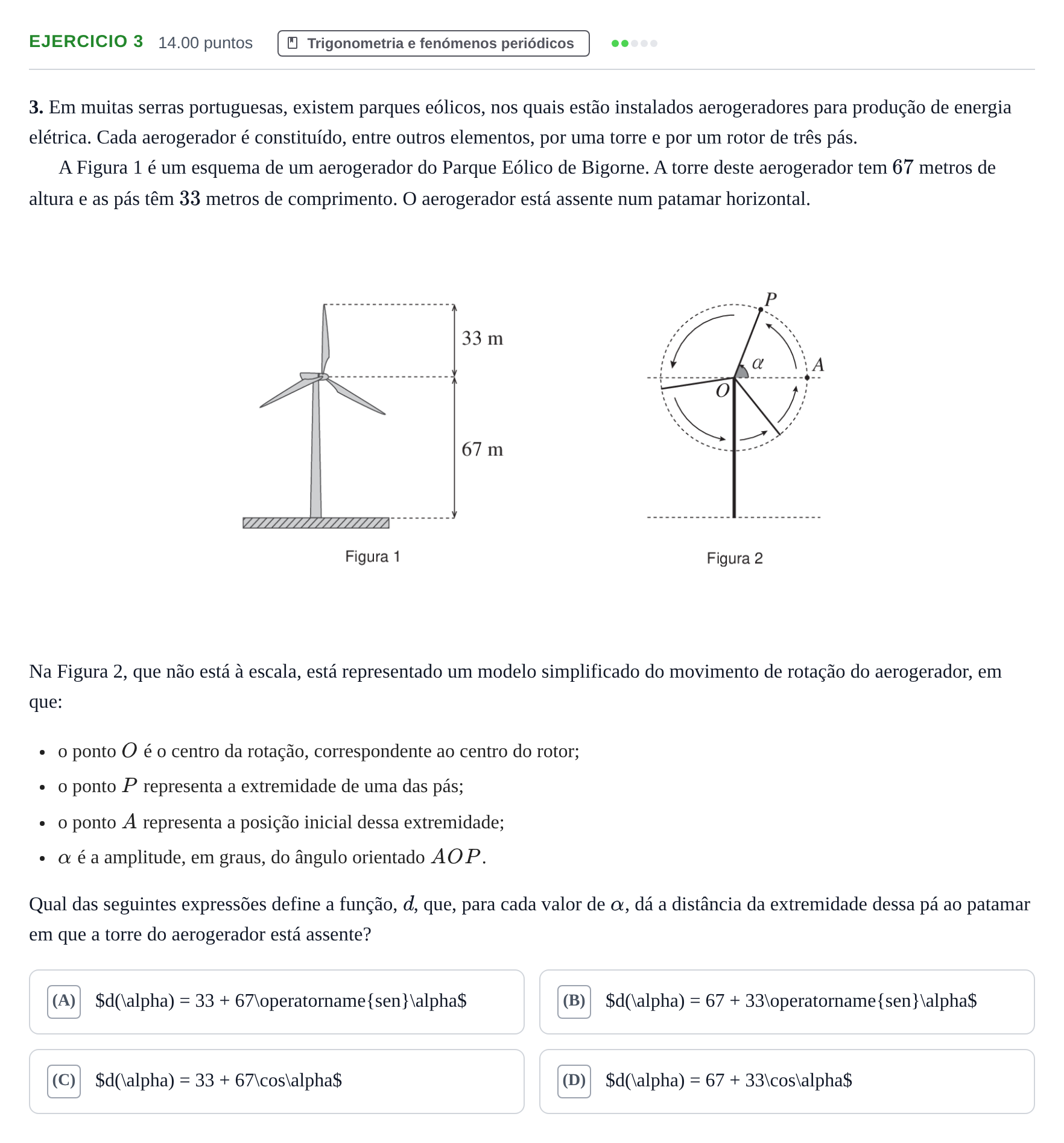 Enunciado: Exercício 3 · Exame Nacional Matemática B 2.ª fase 2024