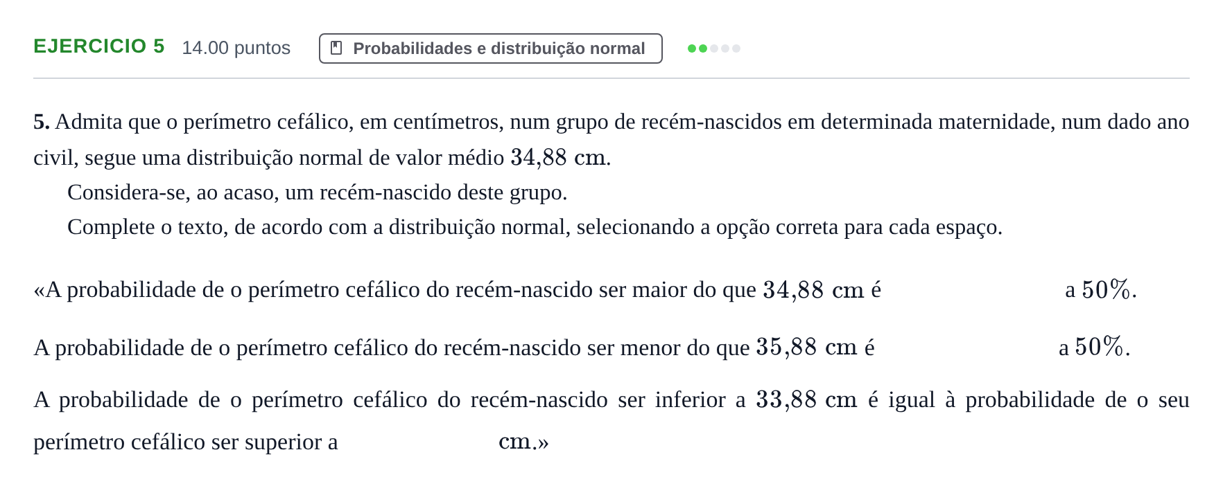 Enunciado: Exercício 5 · Exame Nacional Matemática B 2.ª fase 2024
