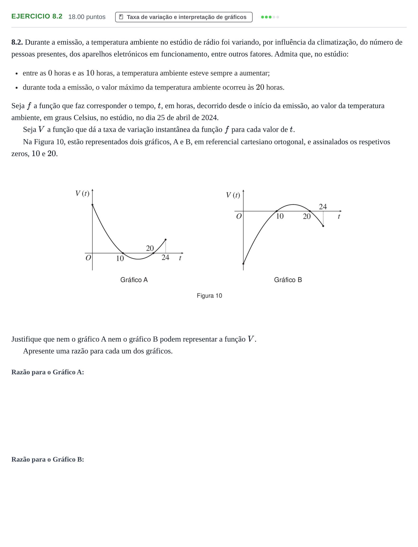 Enunciado: Exercício 8.2 · Exame Nacional Matemática B 2.ª fase 2024