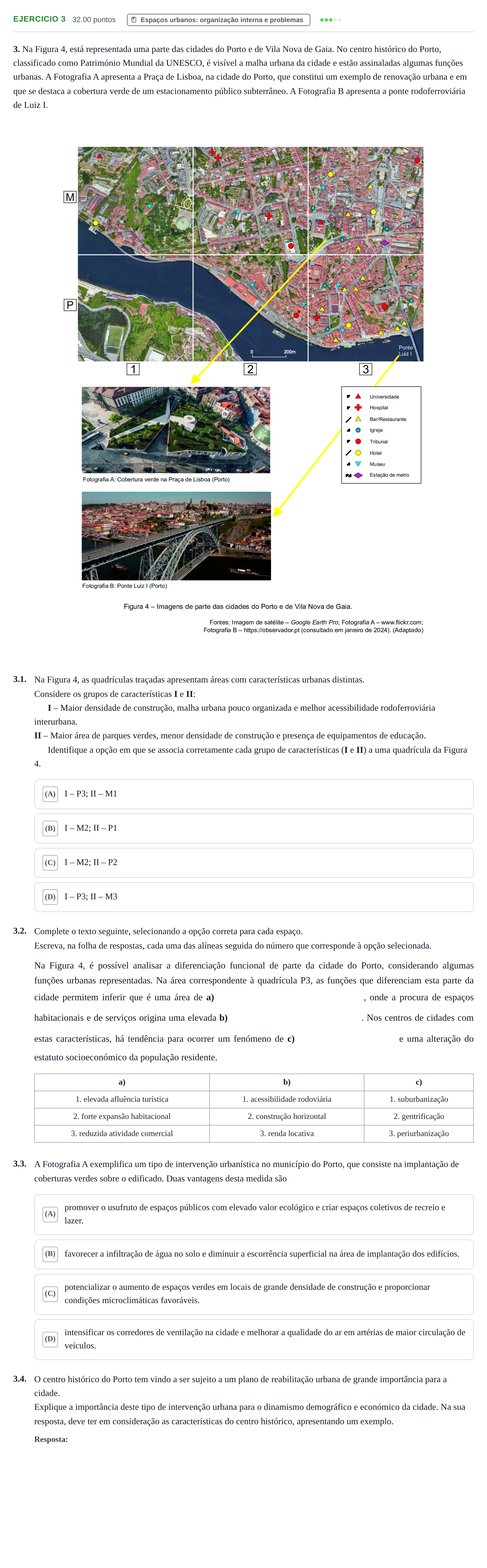 Enunciado: Exercício 3 · Exame Nacional Geografia A 2.ª fase 2024
