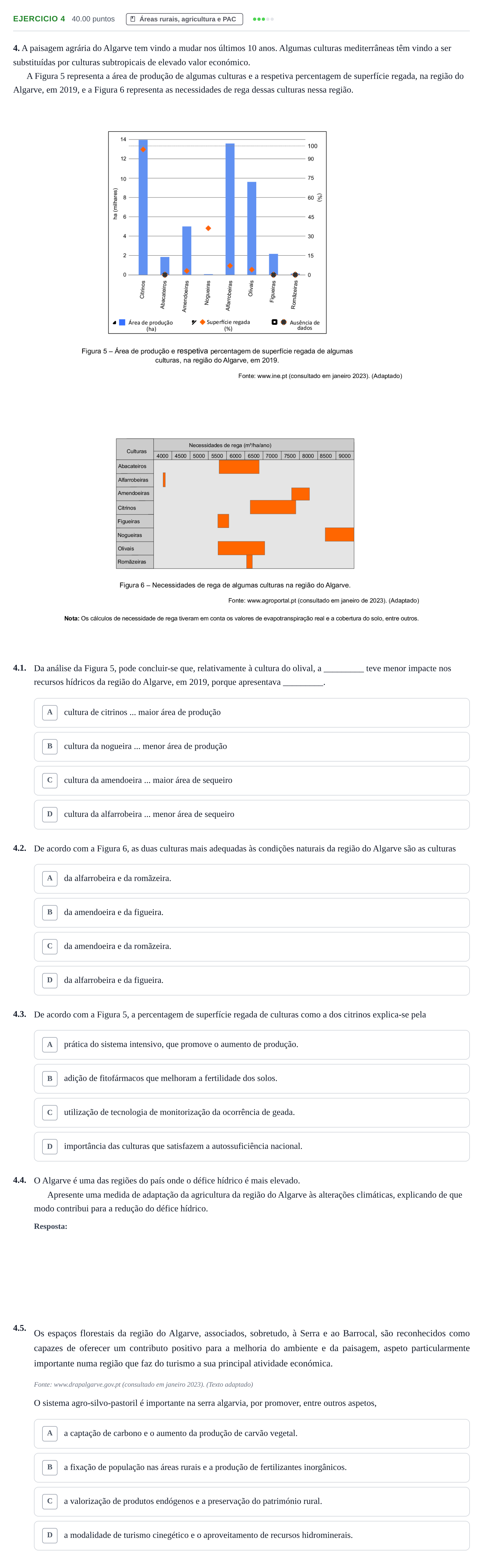 Enunciado: Exercício 4 · Exame Nacional Geografia A 2.ª fase 2024