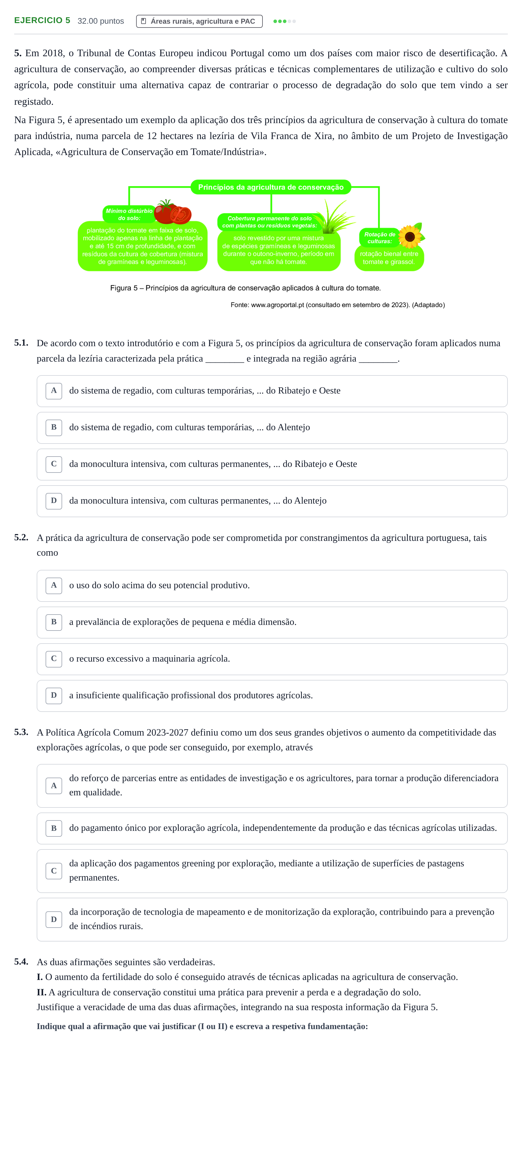 Enunciado: Exercício 5 · Exame Nacional Geografia A 1.ª fase 2024