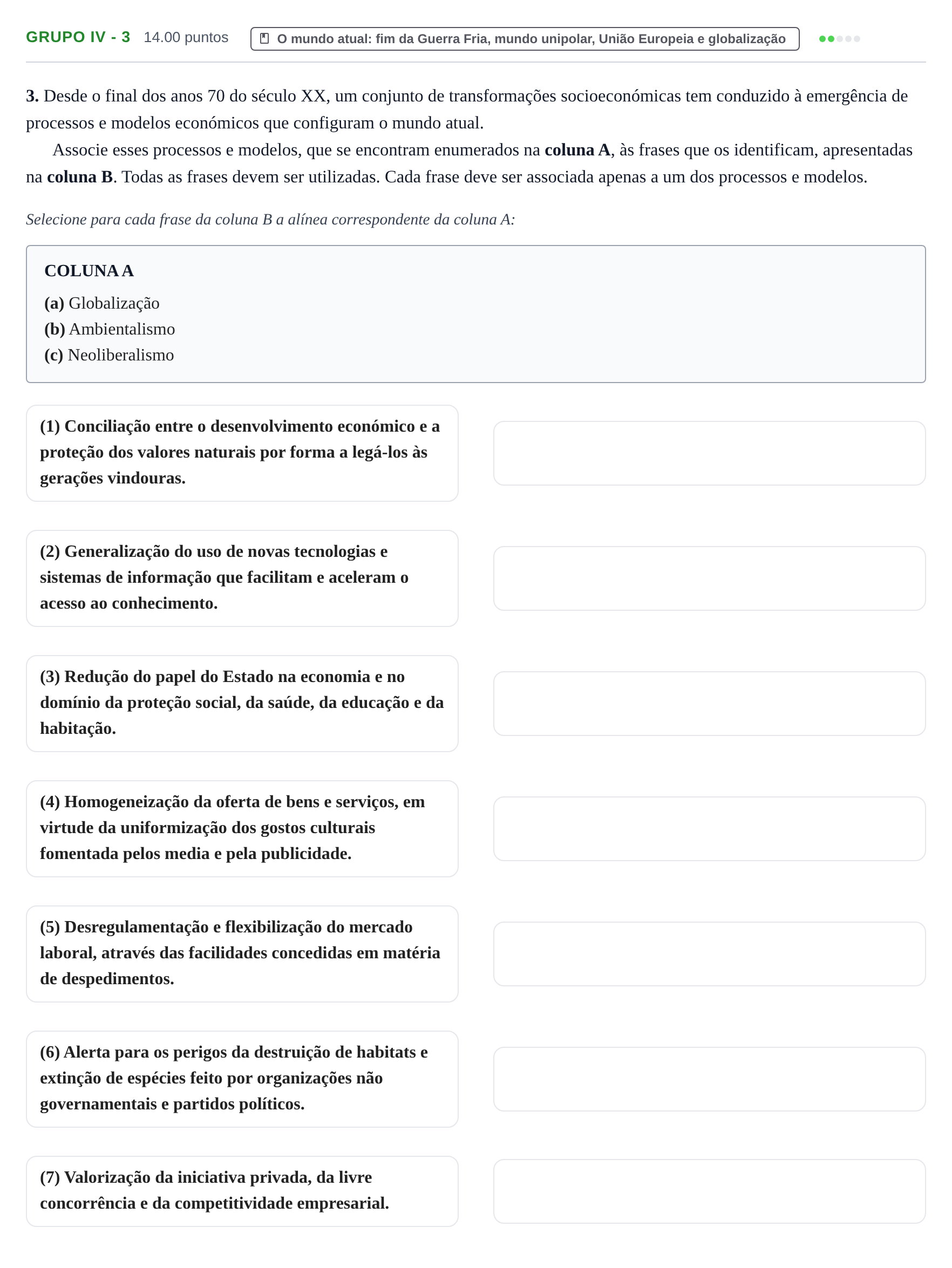 Enunciado: Grupo IV - 3 · Exame Nacional História A Época especial 2023