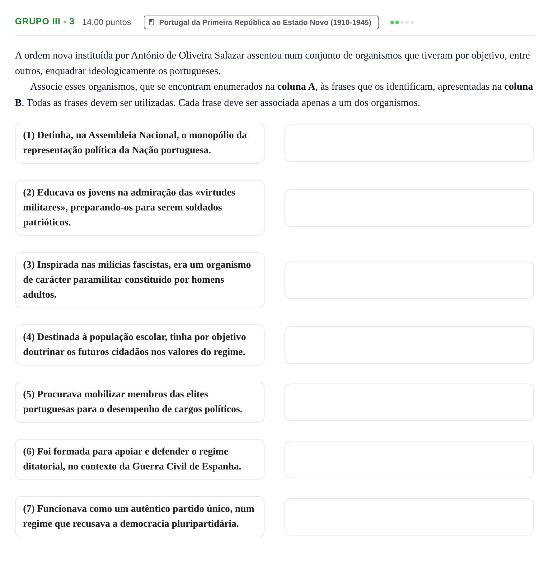 Enunciado: Grupo III - 3 · Exame Nacional História A 1.ª fase 2023