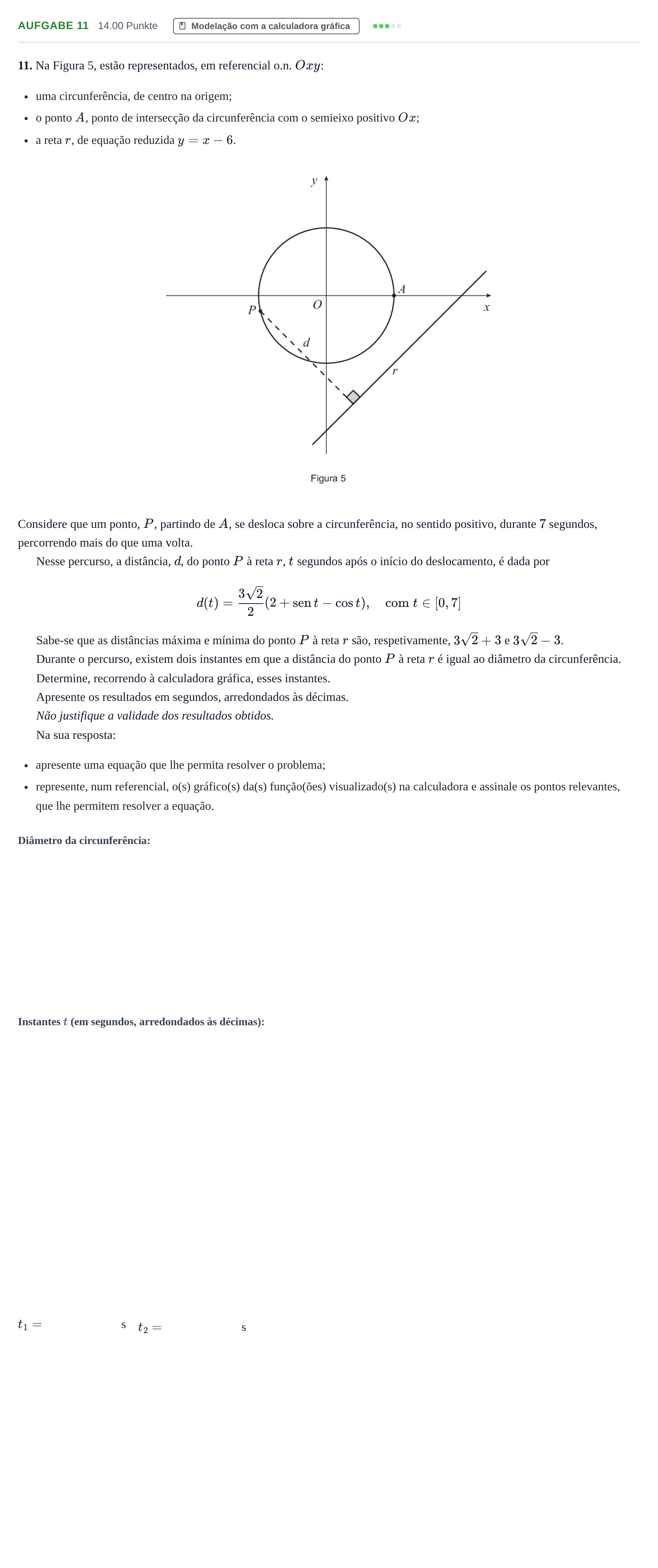 Enunciado: Exercício 11 · Exame Nacional Matemática A Época especial 2023