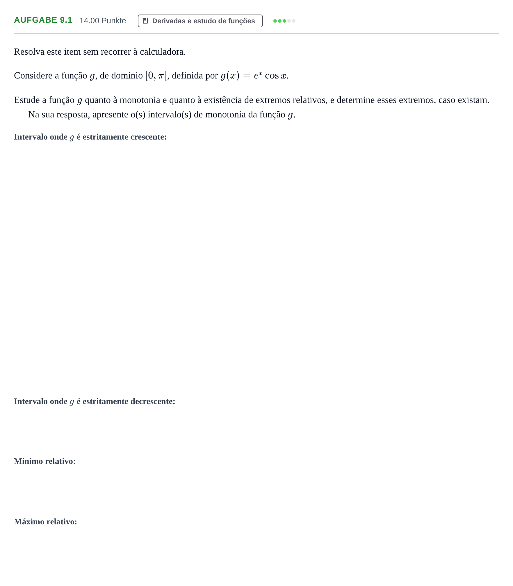 Enunciado: Exercício 9.1 · Exame Nacional Matemática A Época especial 2023