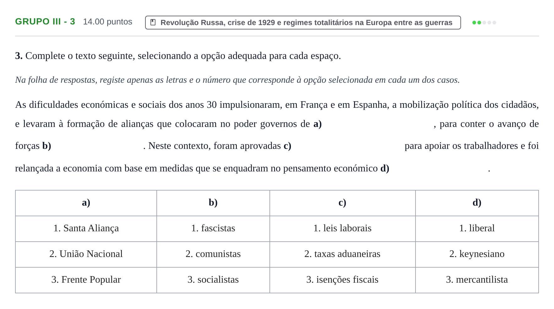 Enunciado: Grupo III - 3 · Exame Nacional História A 2.ª fase 2023