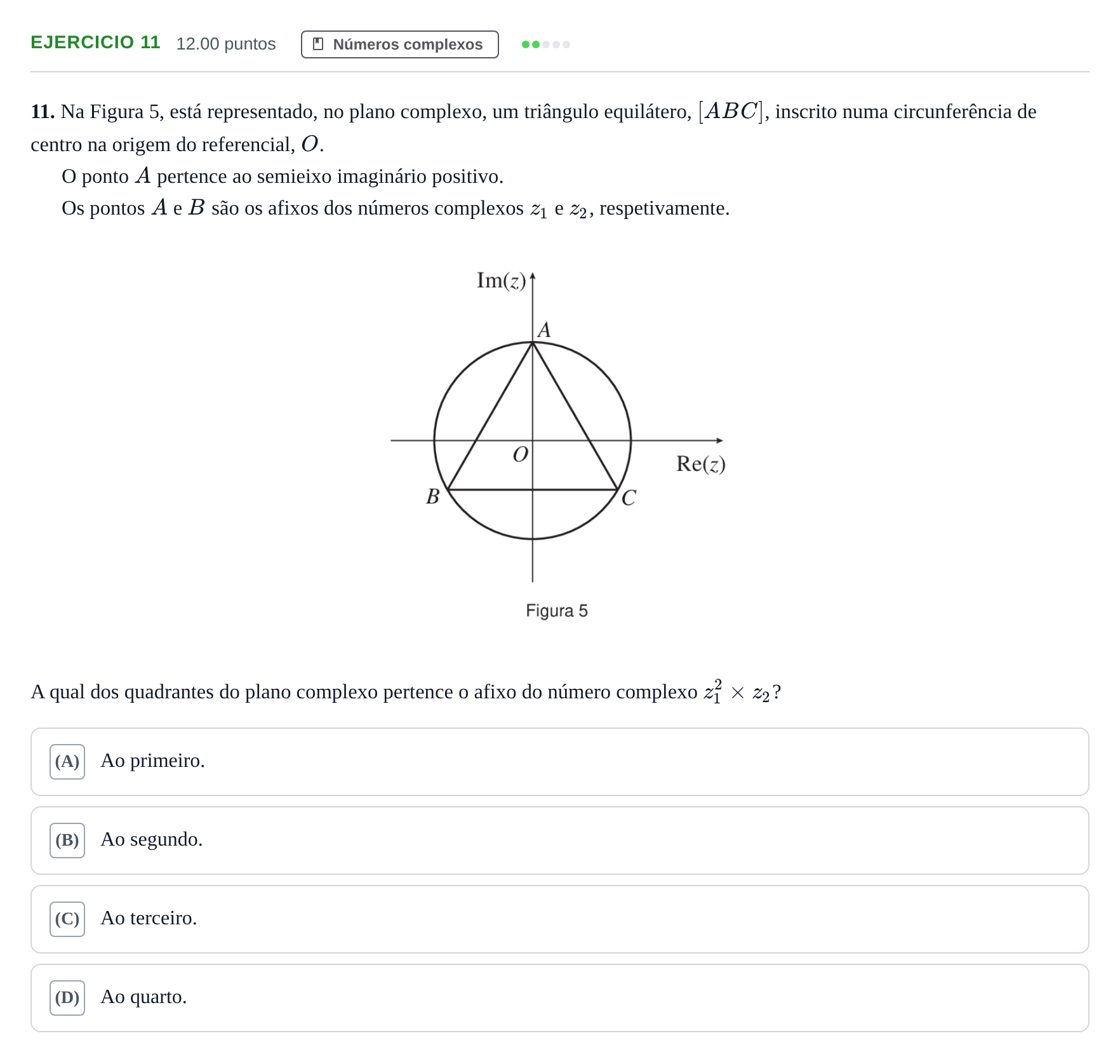 Enunciado: Exercício 11 · Exame Nacional Matemática A 2.ª fase 2023