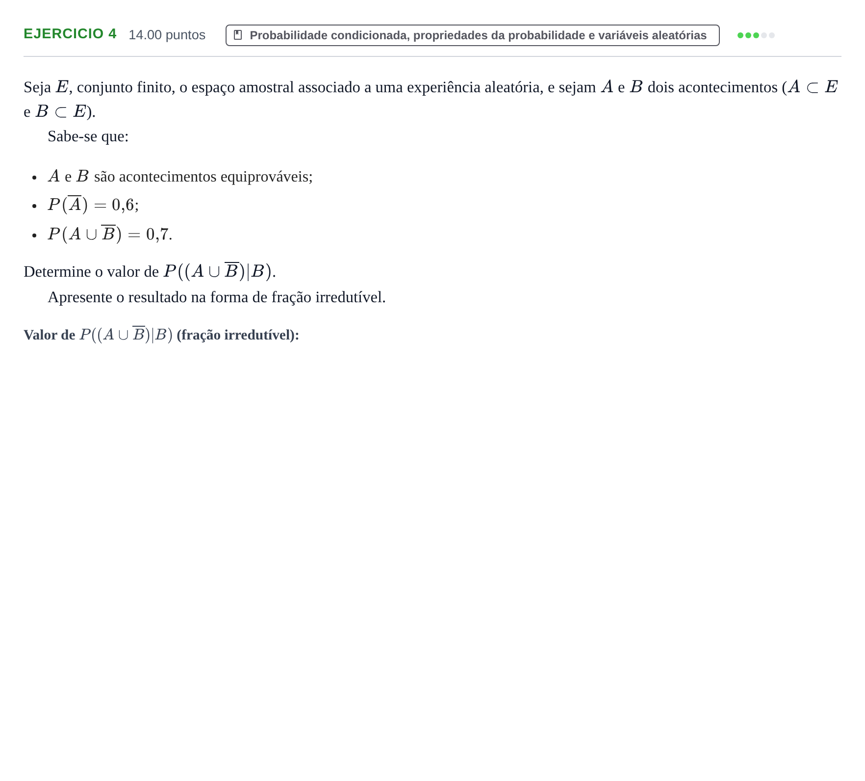 Enunciado: Exercício 4 · Exame Nacional Matemática A 2.ª fase 2023