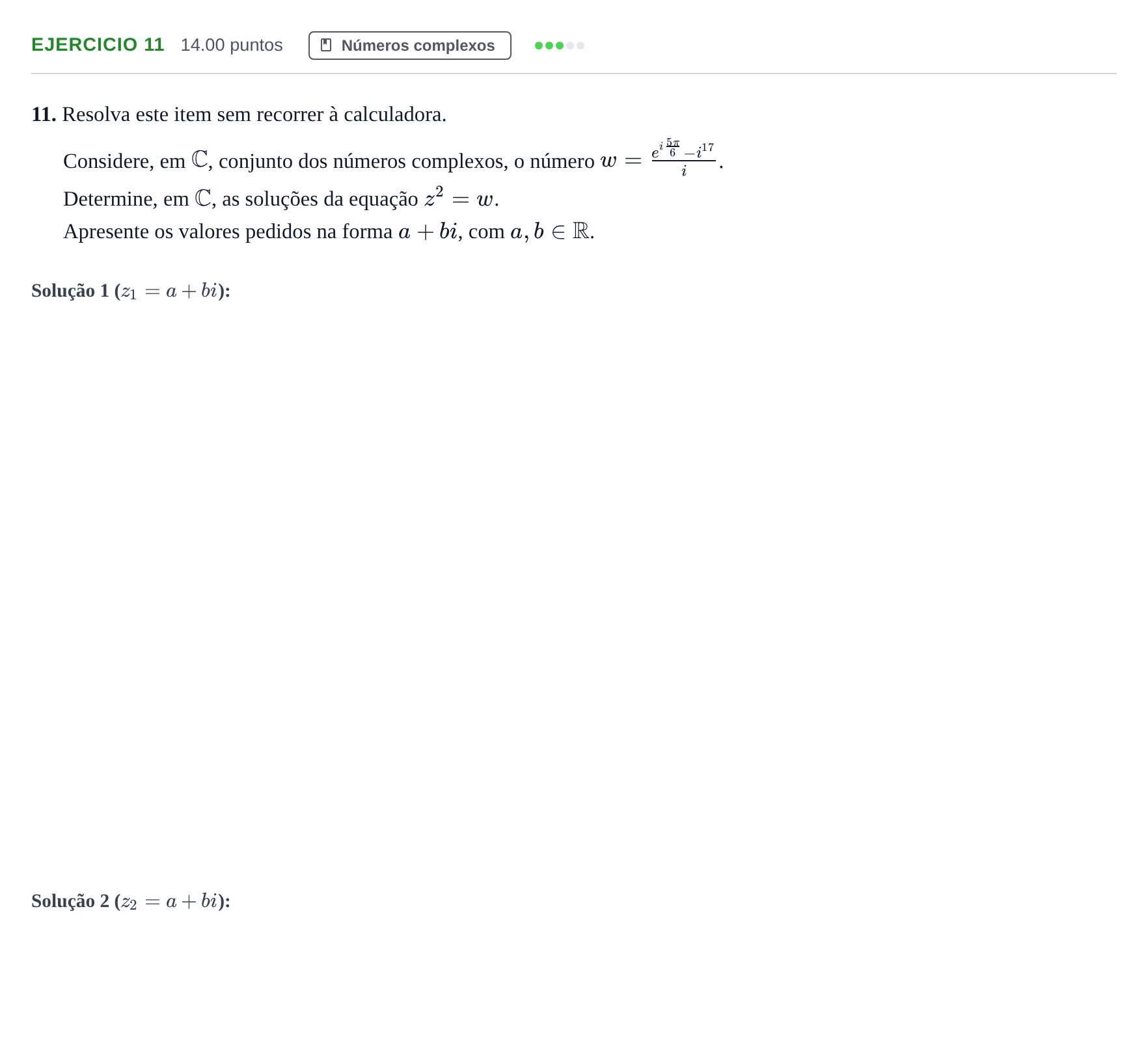 Enunciado: Exercício 11 · Exame Nacional Matemática A 1.ª fase 2023