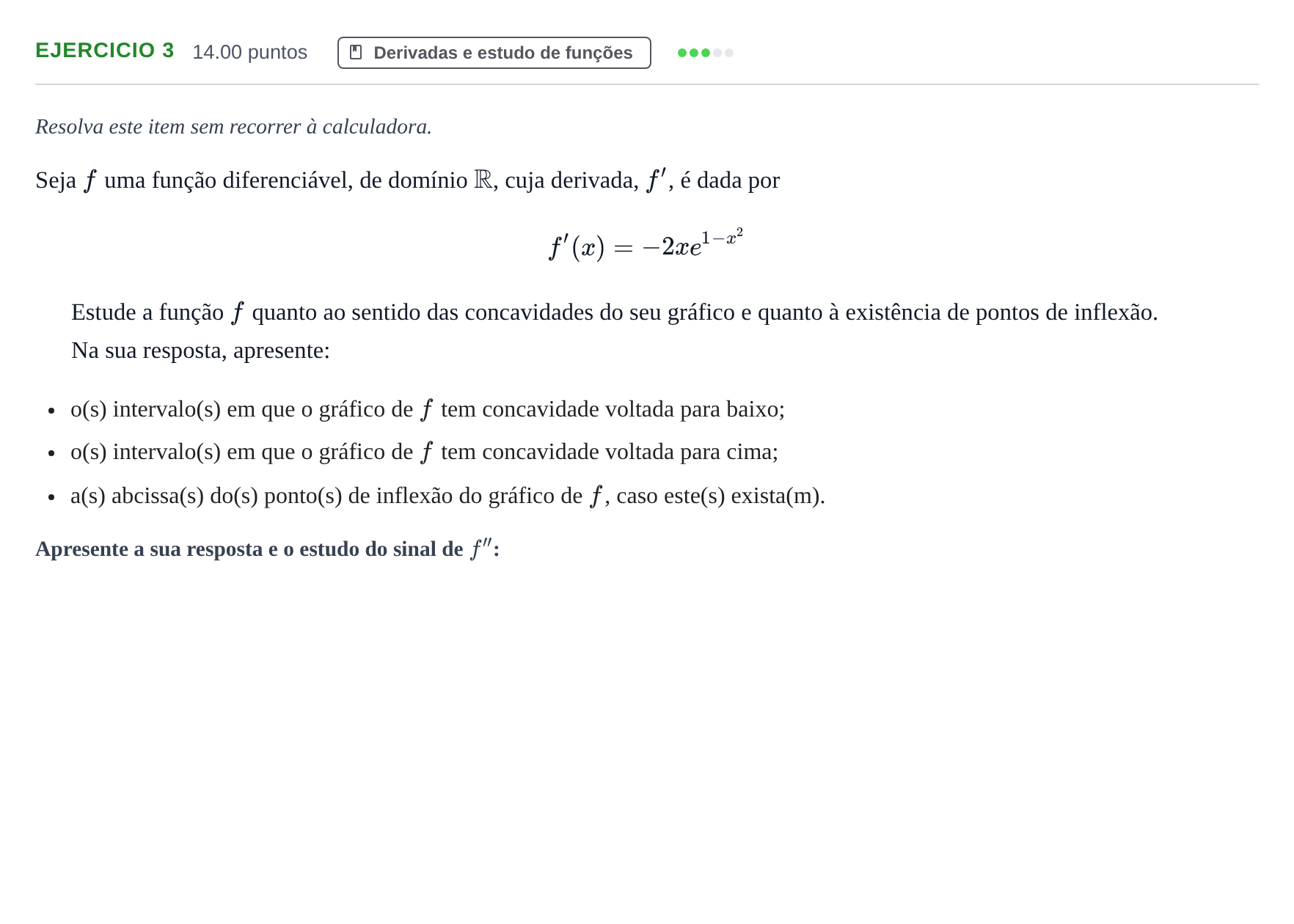 Enunciado: Exercício 3 · Exame Nacional Matemática A 1.ª fase 2023