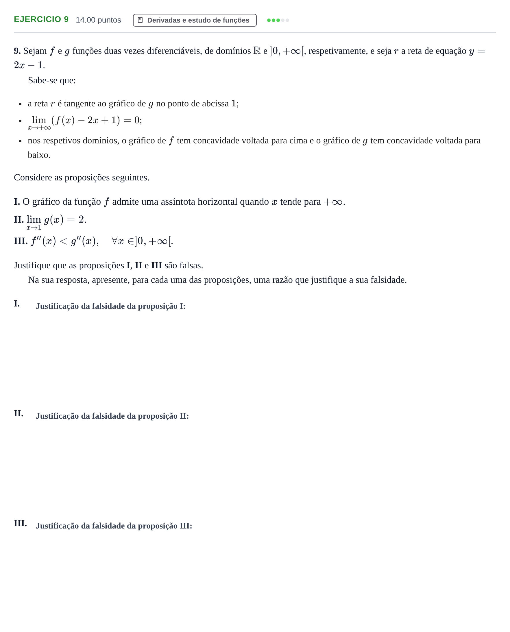 Enunciado: Exercício 9 · Exame Nacional Matemática A 1.ª fase 2023