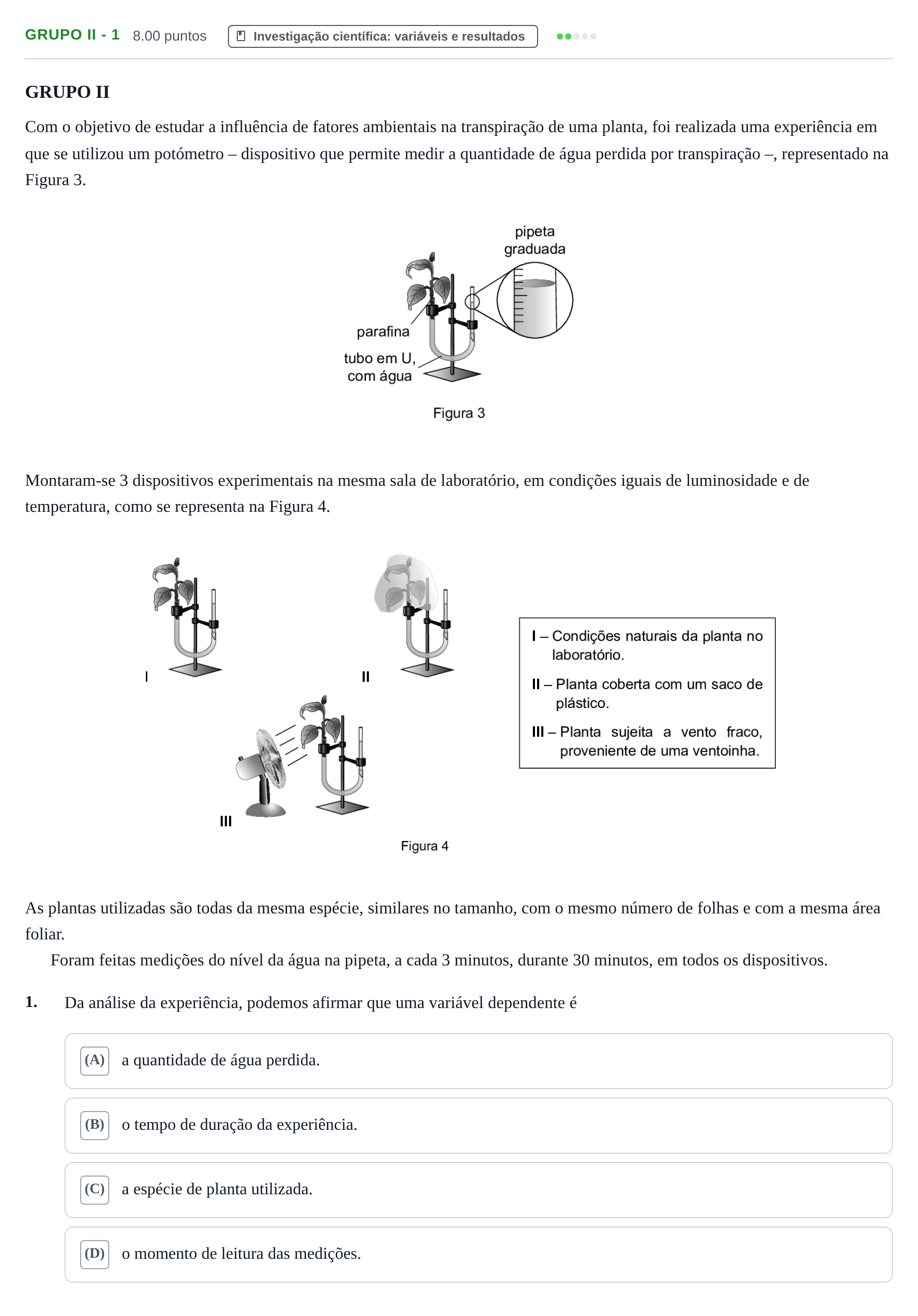Enunciado: Grupo II - 1 · Exame Nacional Biologia e Geologia Época especial 2023