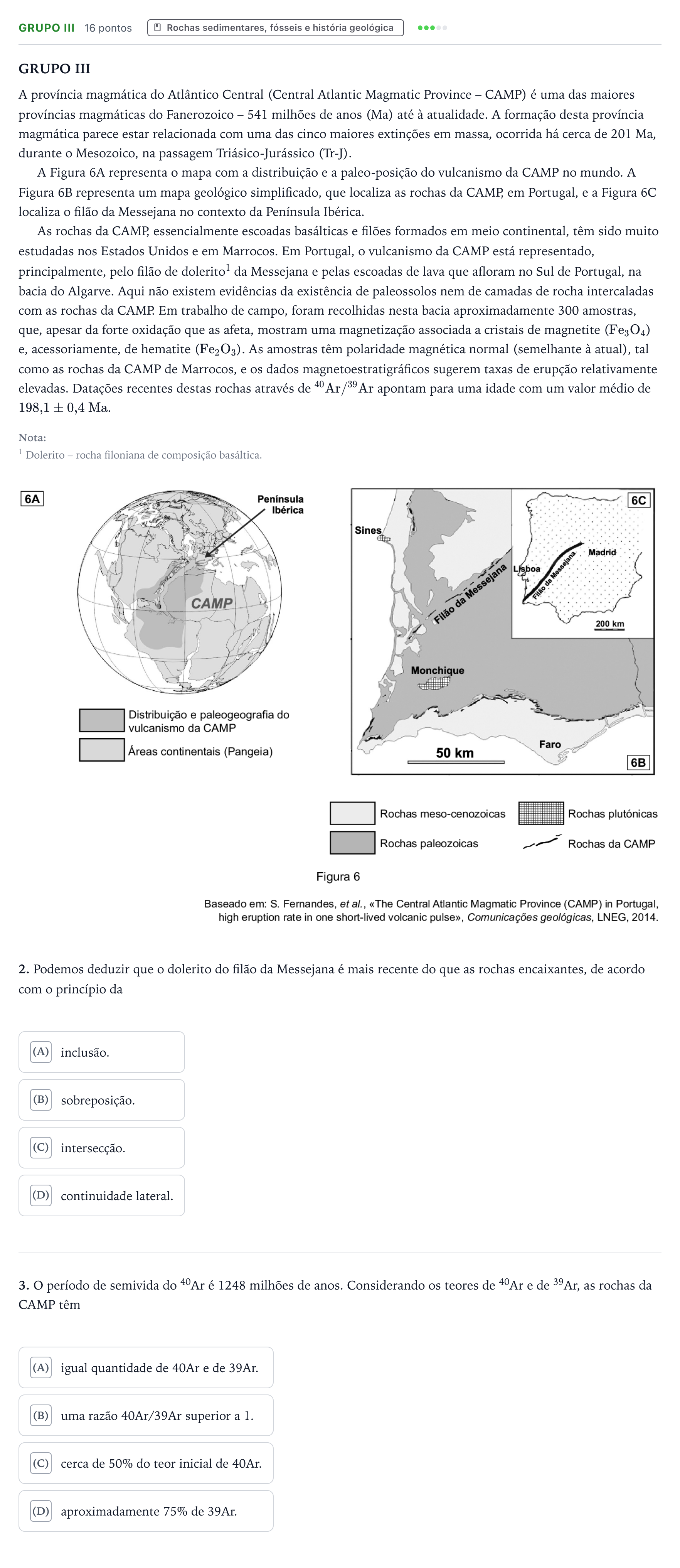 Enunciado: Grupo III · Exame Nacional Biologia e Geologia Época especial 2023