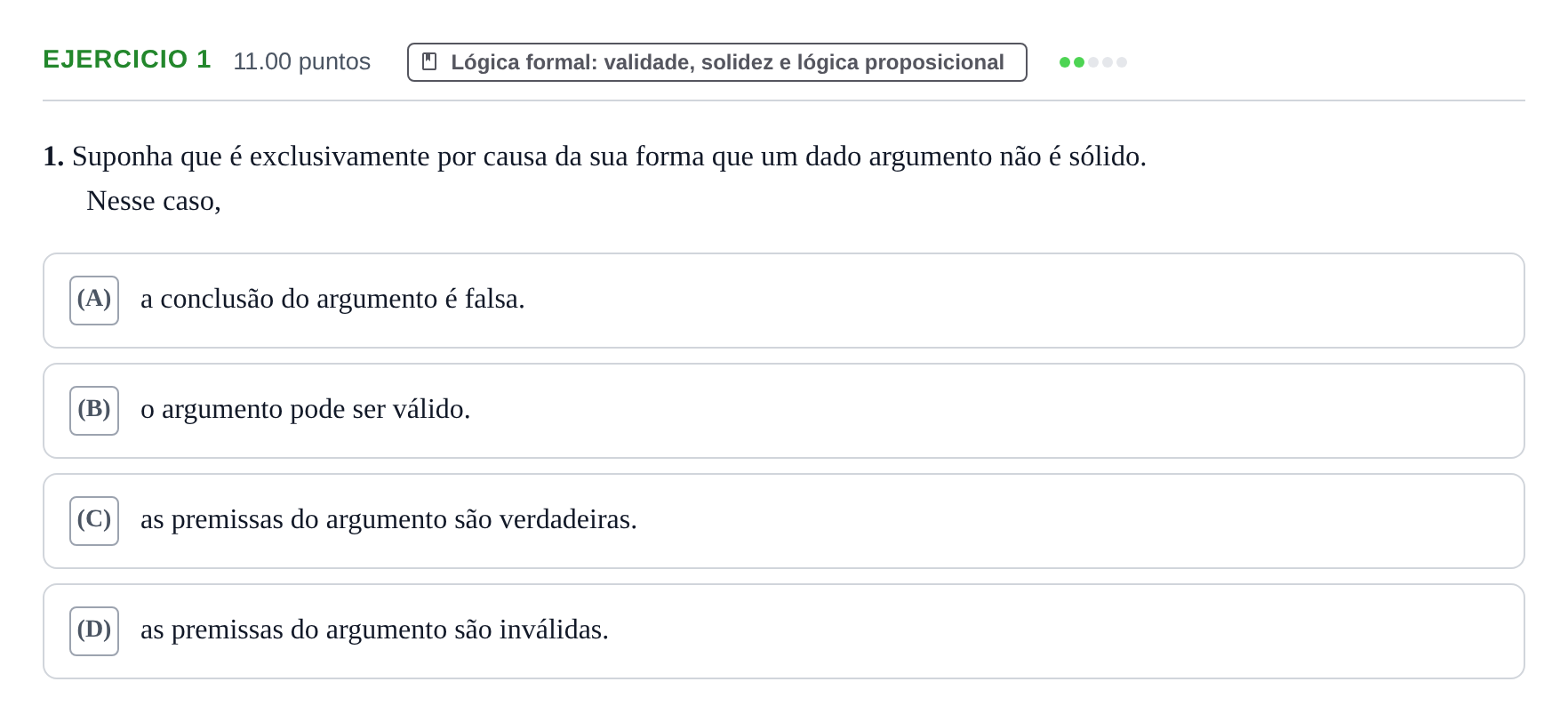 Enunciado: Exercício 1 · Exame Nacional Filosofia 1.ª fase 2023