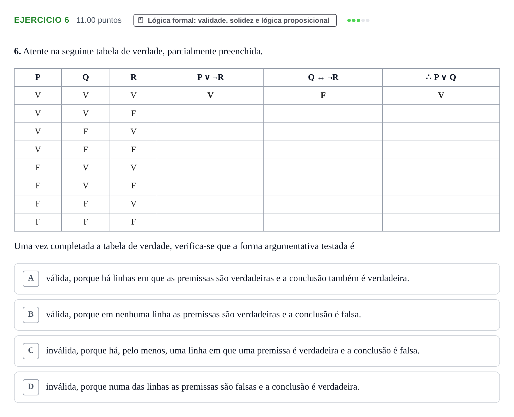 Enunciado: Exercício 6 · Exame Nacional Filosofia 1.ª fase 2023