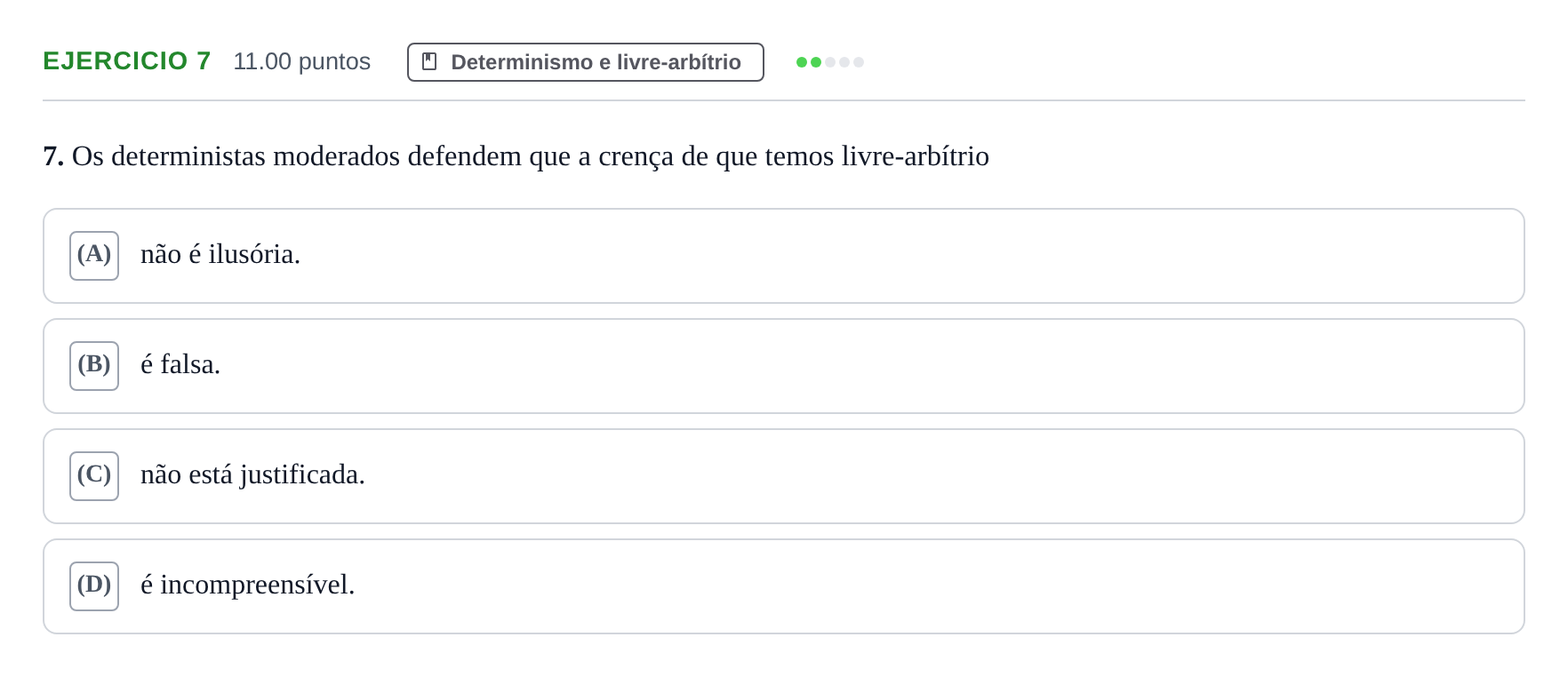 Enunciado: Exercício 7 · Exame Nacional Filosofia 1.ª fase 2023