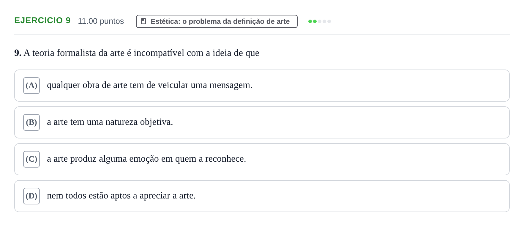 Enunciado: Exercício 9 · Exame Nacional Filosofia 1.ª fase 2023