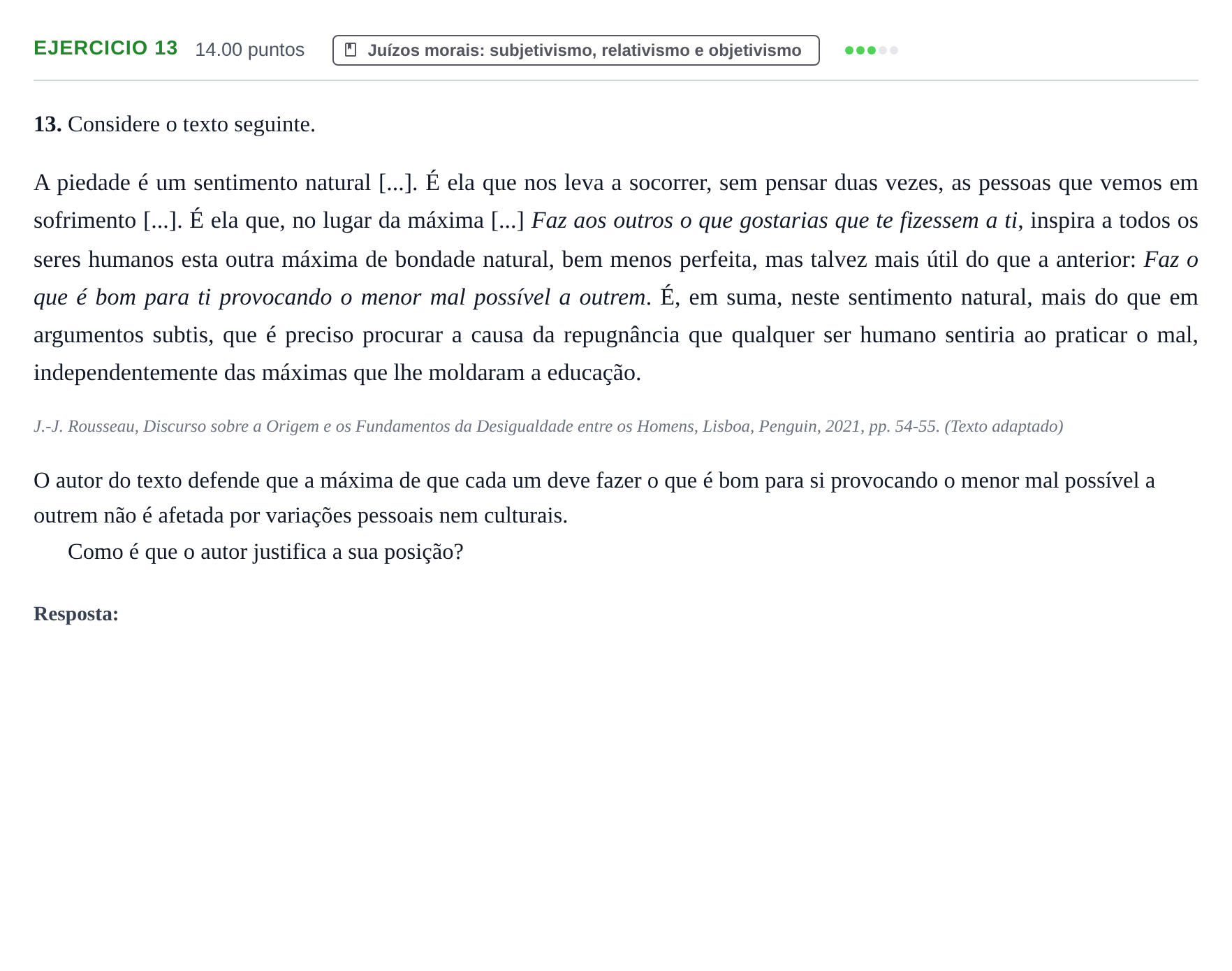 Enunciado: Exercício 13 · Exame Nacional Filosofia 2.ª fase 2023
