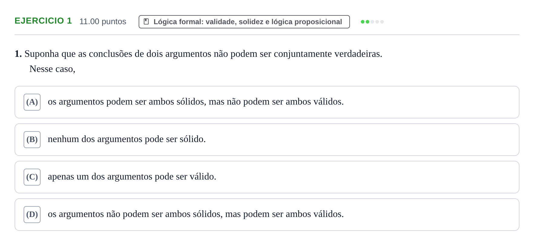 Enunciado: Exercício 1 · Exame Nacional Filosofia 2.ª fase 2023