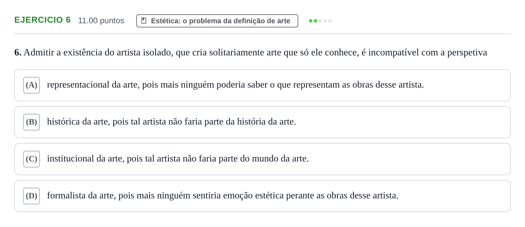 Enunciado: Exercício 6 · Exame Nacional Filosofia 2.ª fase 2023