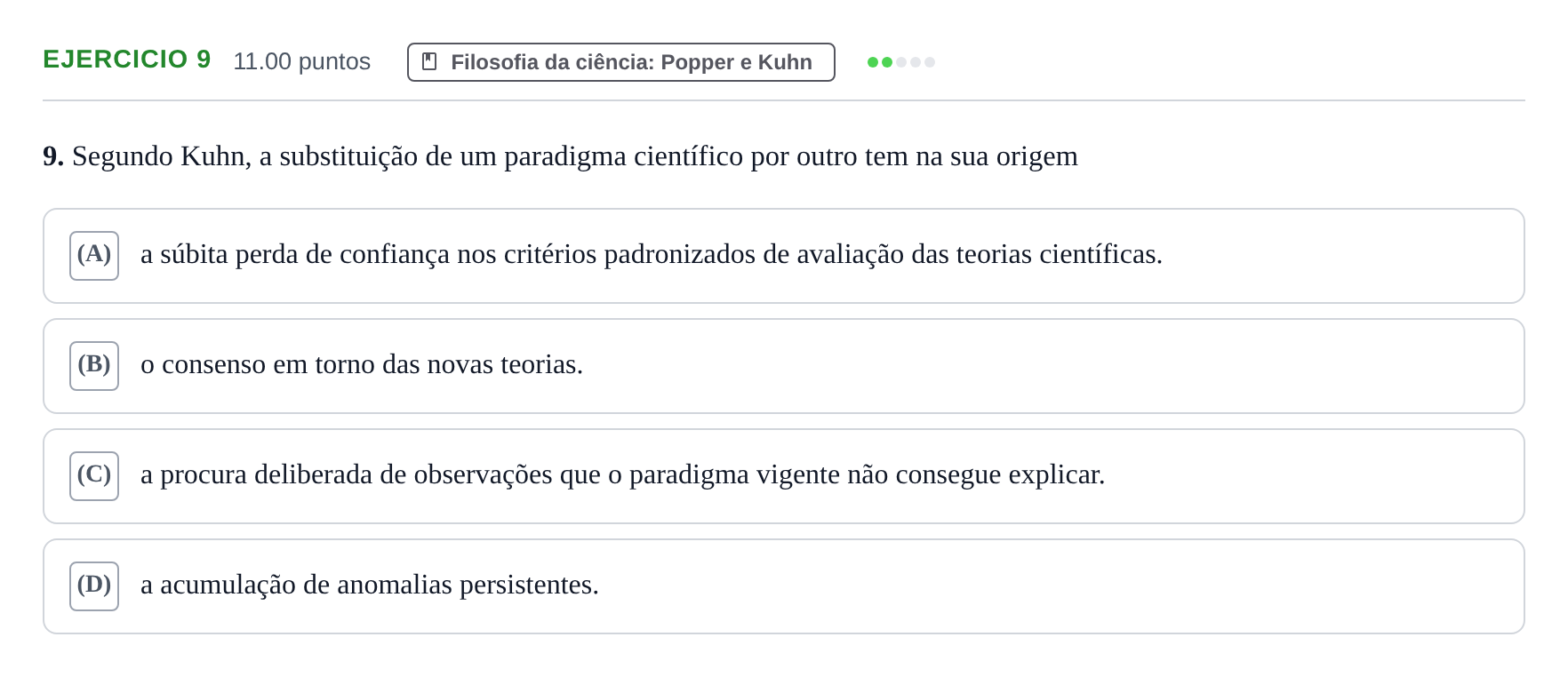 Enunciado: Exercício 9 · Exame Nacional Filosofia 2.ª fase 2023