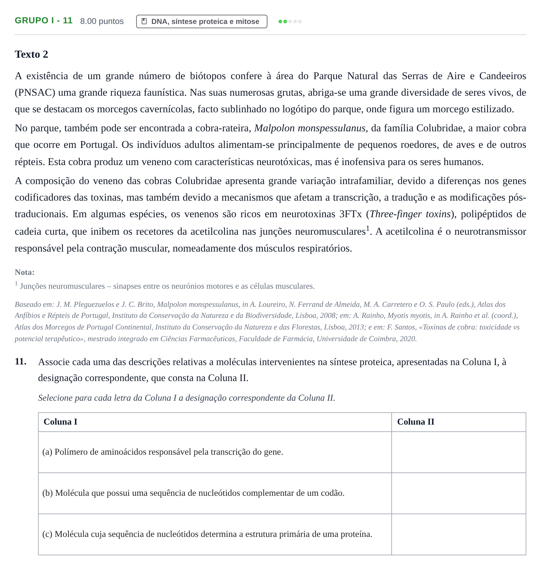 Enunciado: Grupo I - 11 · Exame Nacional Biologia e Geologia 1.ª fase 2023