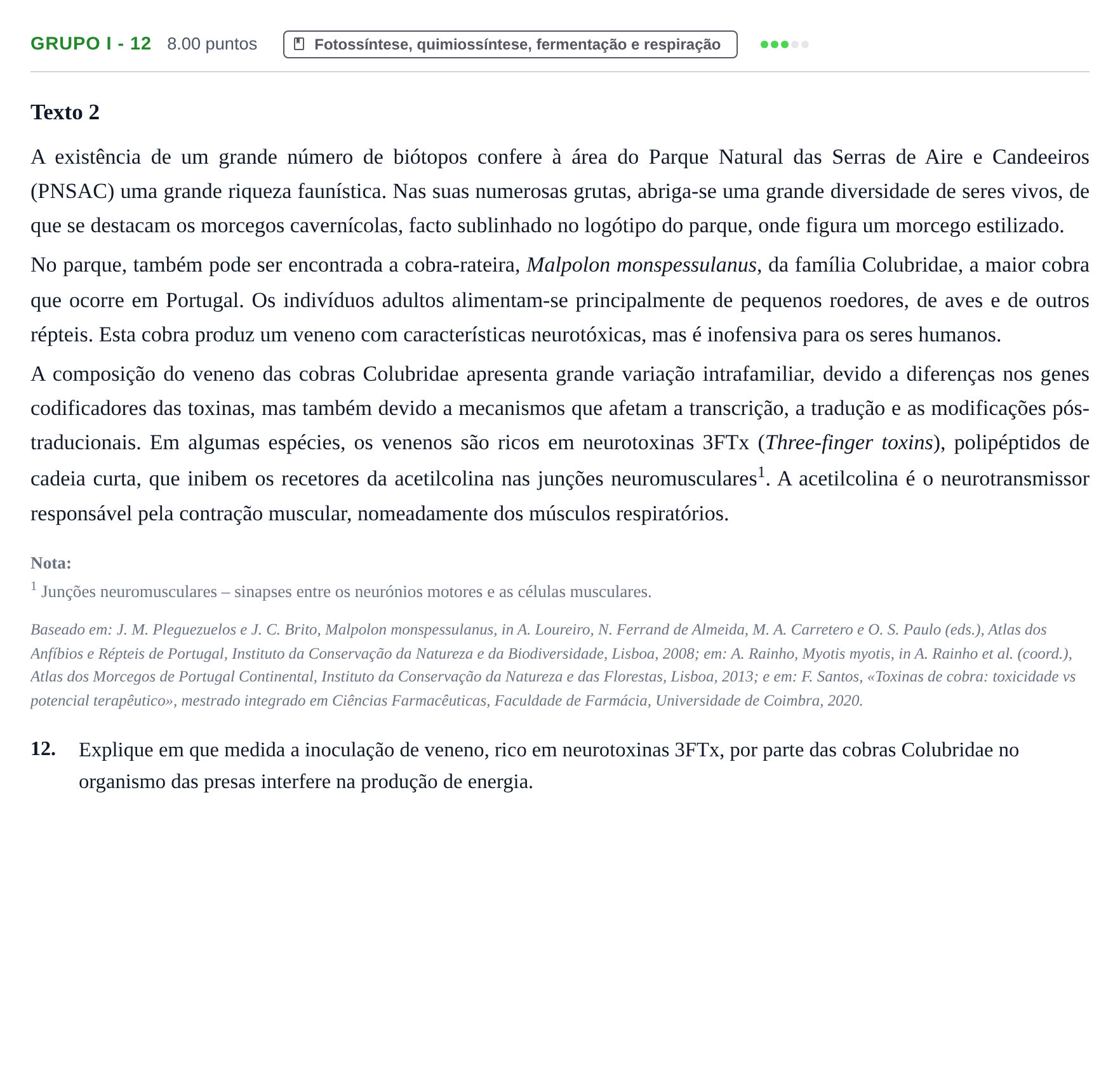 Enunciado: Grupo I - 12 · Exame Nacional Biologia e Geologia 1.ª fase 2023