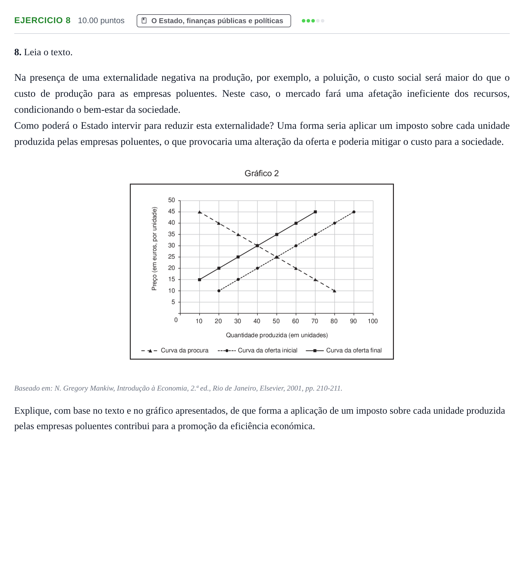 Enunciado: Exercício 8 · Exame Nacional Economia A 2.ª fase 2023