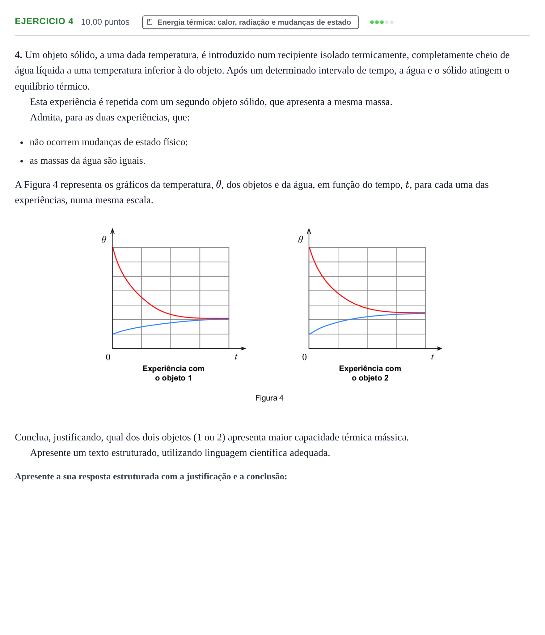 Enunciado: Exercício 4 · Exame Nacional Física e Química A 1.ª fase 2023