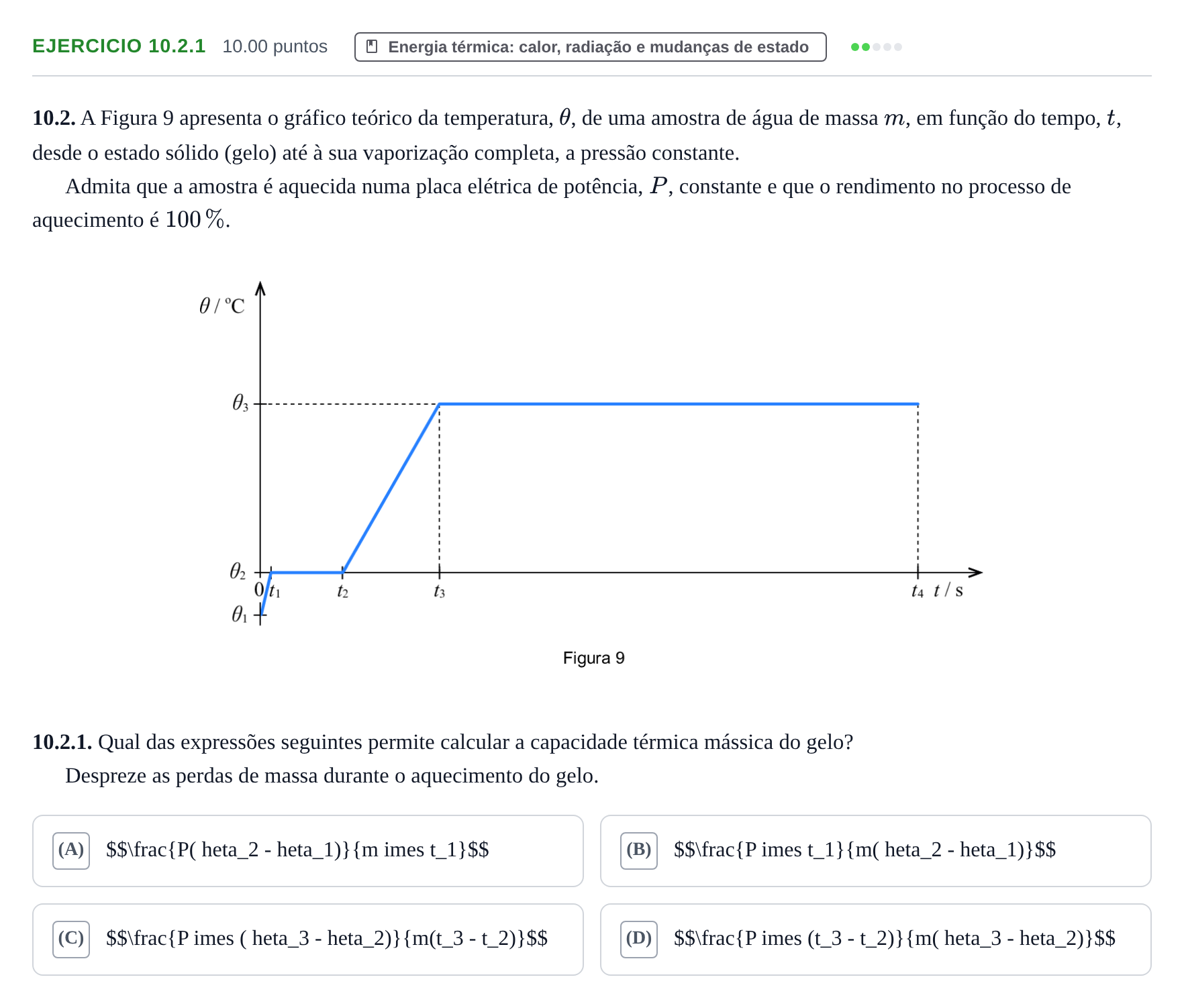 Enunciado: Exercício 10.2.1 · Exame Nacional Física e Química A 2.ª fase 2023