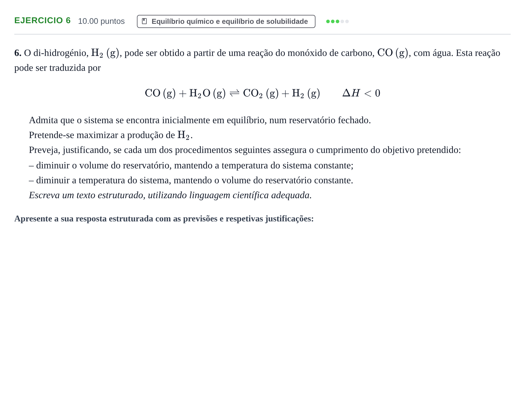 Enunciado: Exercício 6 · Exame Nacional Física e Química A 2.ª fase 2023