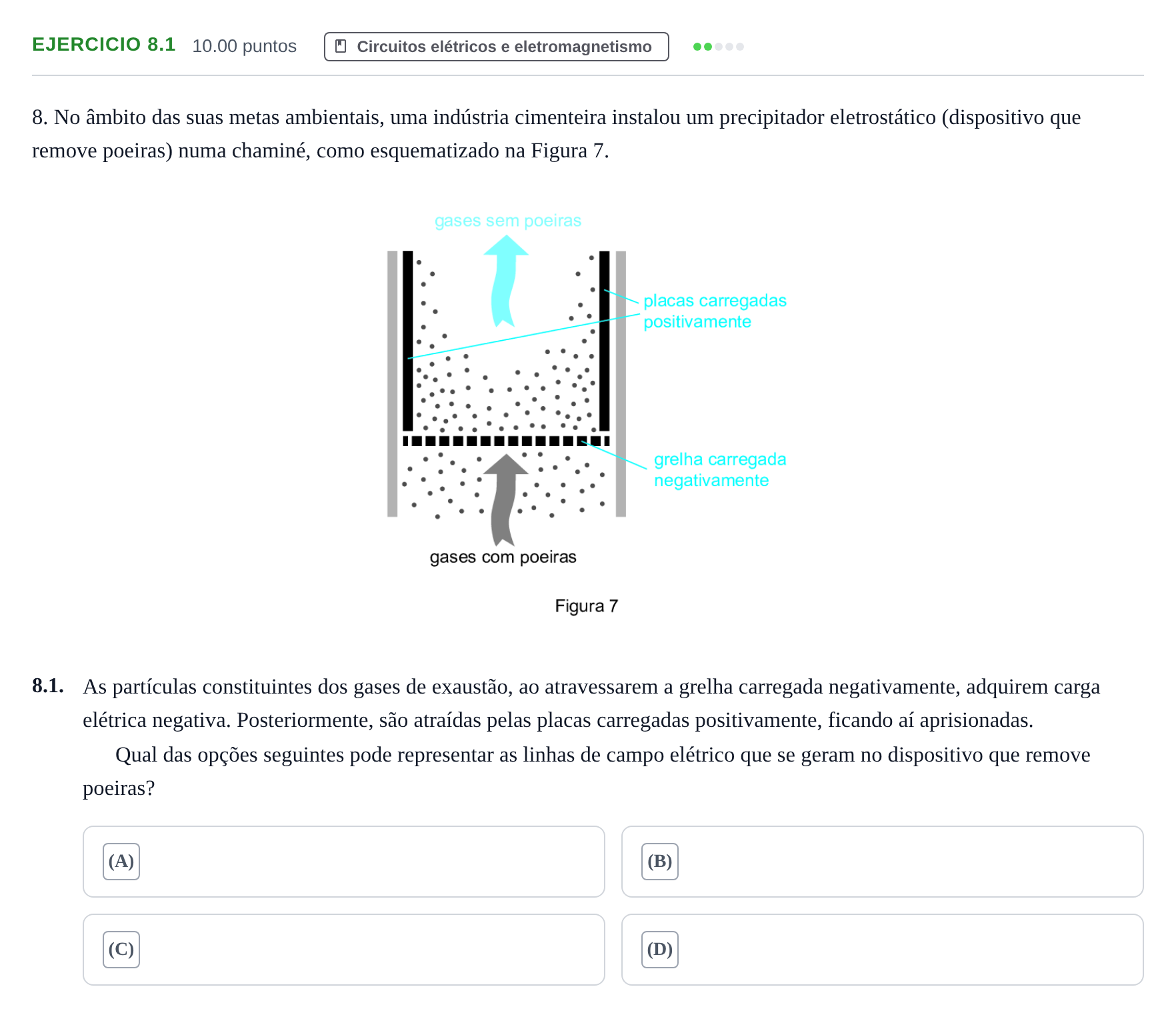 Enunciado: Exercício 8.1 · Exame Nacional Física e Química A 2.ª fase 2023