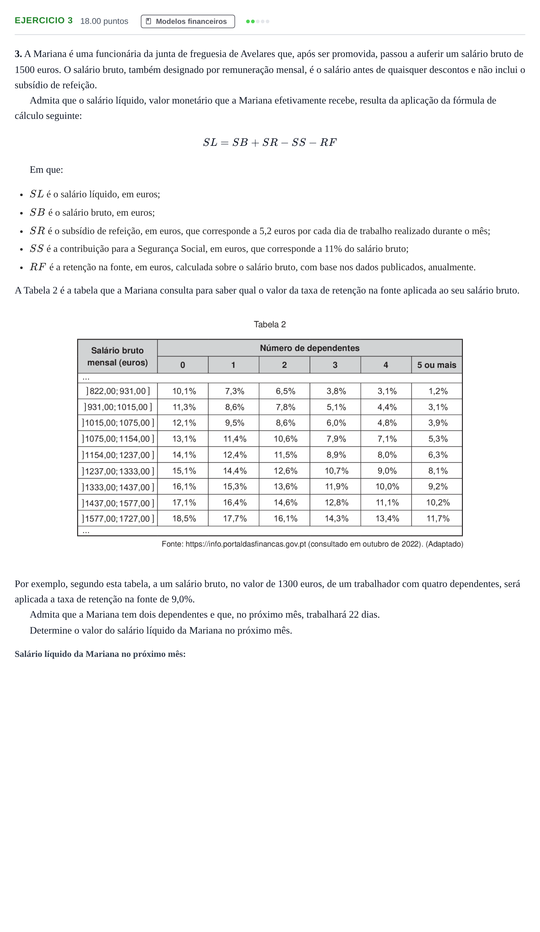 Enunciado: Exercício 3 · Exame Nacional Matemática Aplicada às Ciências Sociais 1.ª fase 2023