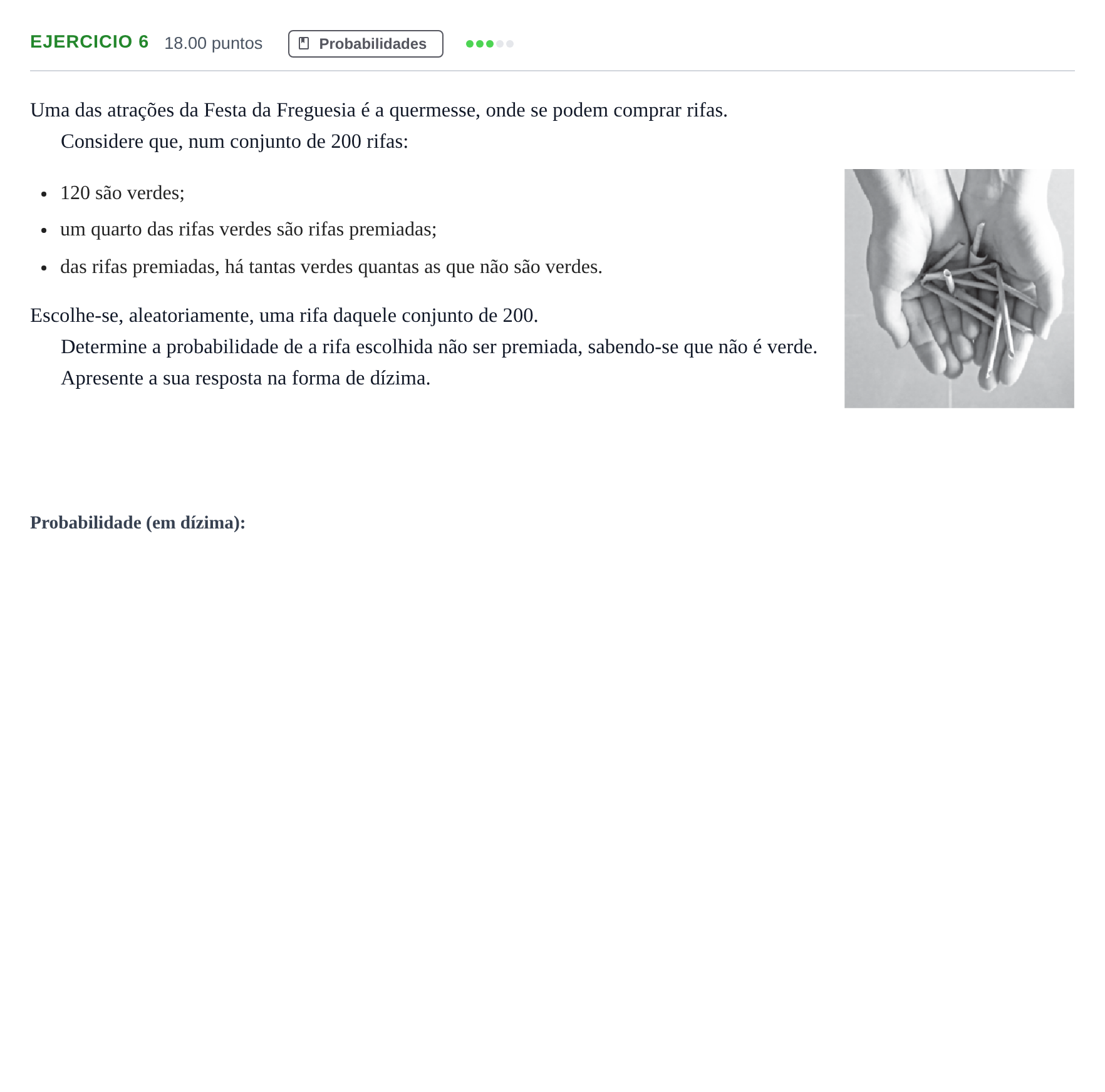 Enunciado: Exercício 6 · Exame Nacional Matemática Aplicada às Ciências Sociais 1.ª fase 2023