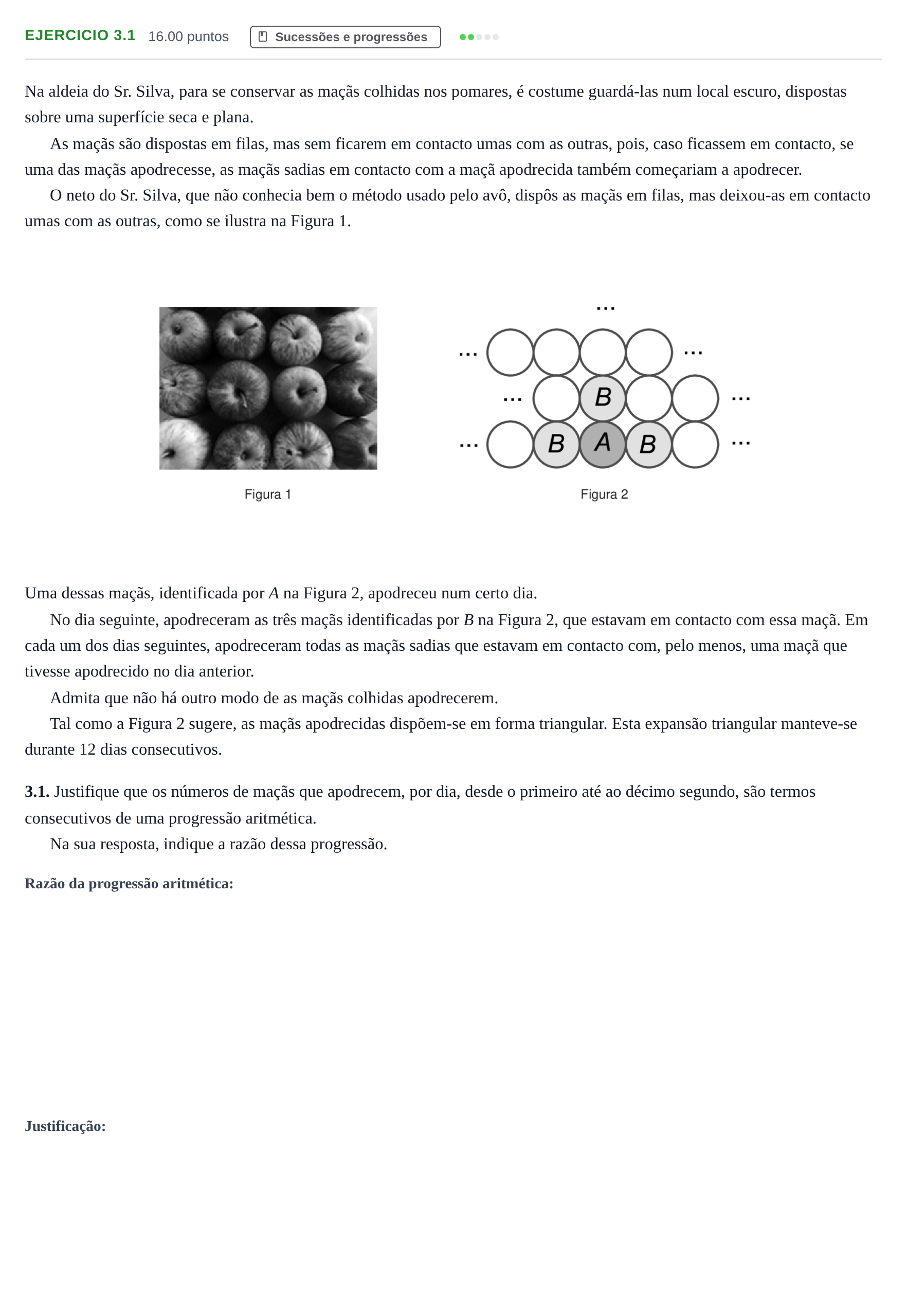 Enunciado: Exercício 3.1 · Exame Nacional Matemática B 1.ª fase 2023