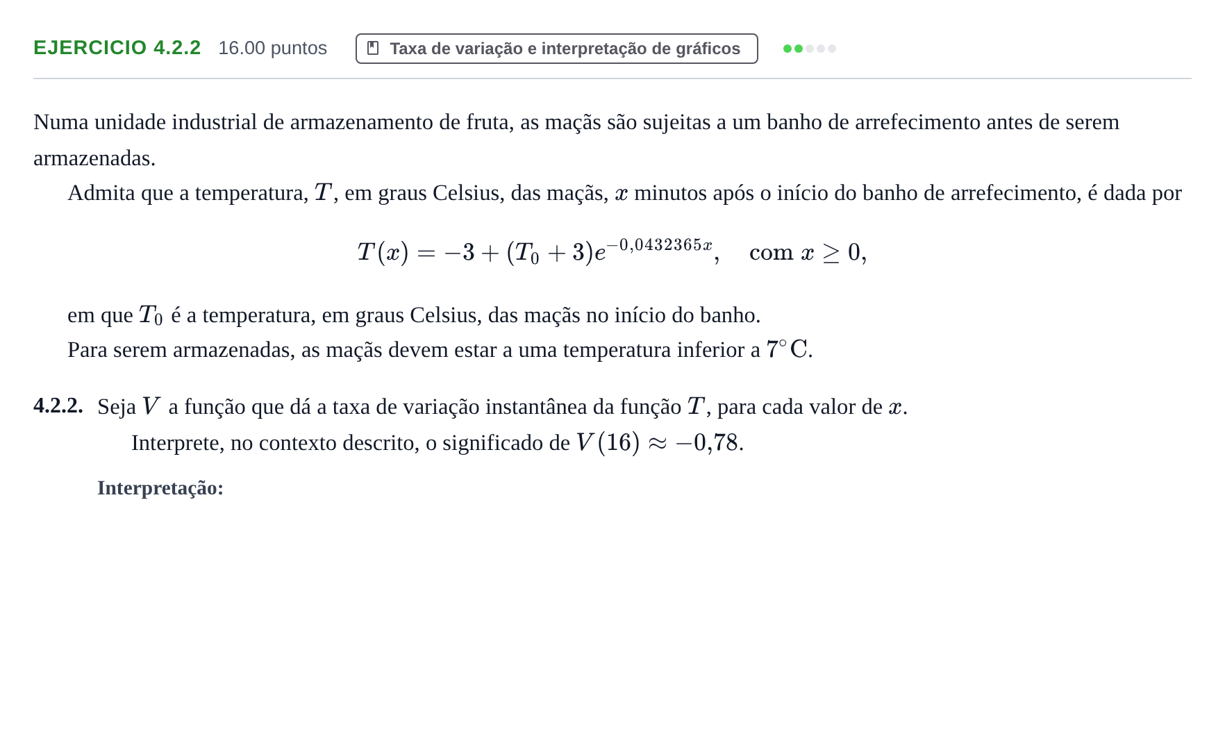 Enunciado: Exercício 4.2.2 · Exame Nacional Matemática B 1.ª fase 2023