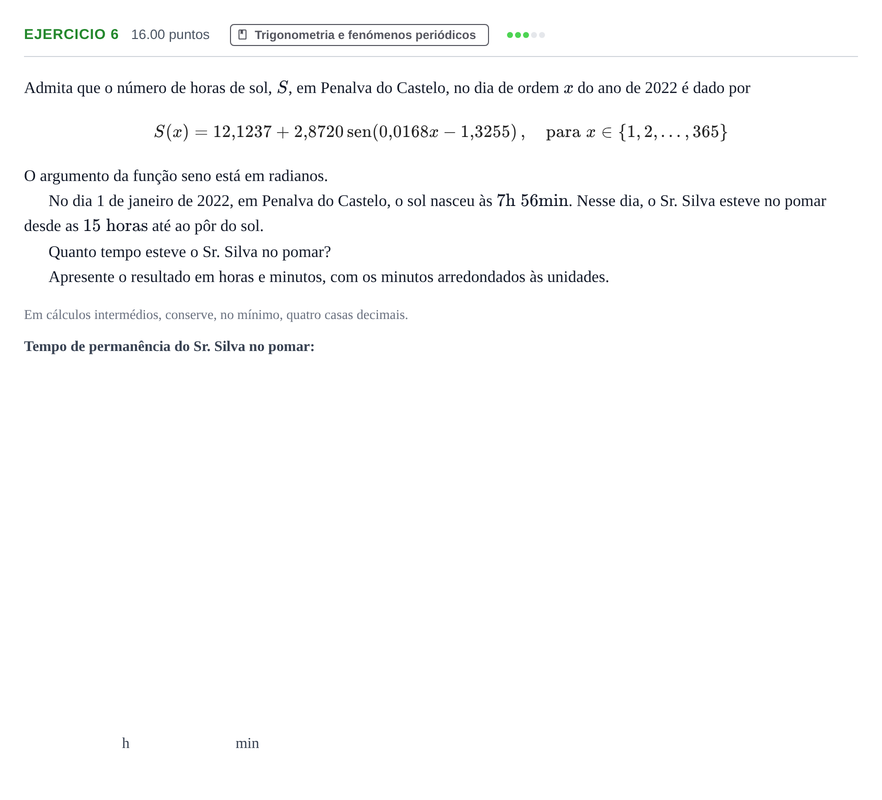 Enunciado: Exercício 6 · Exame Nacional Matemática B 1.ª fase 2023