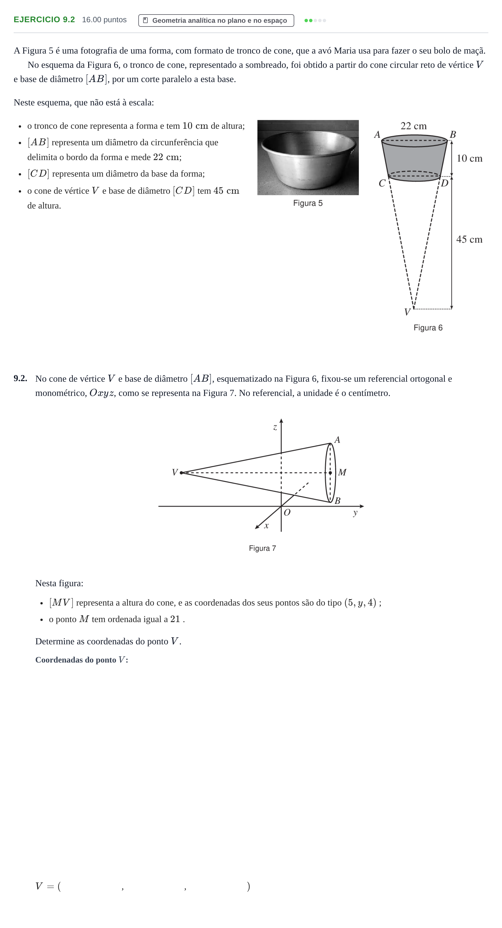 Enunciado: Exercício 9.2 · Exame Nacional Matemática B 1.ª fase 2023