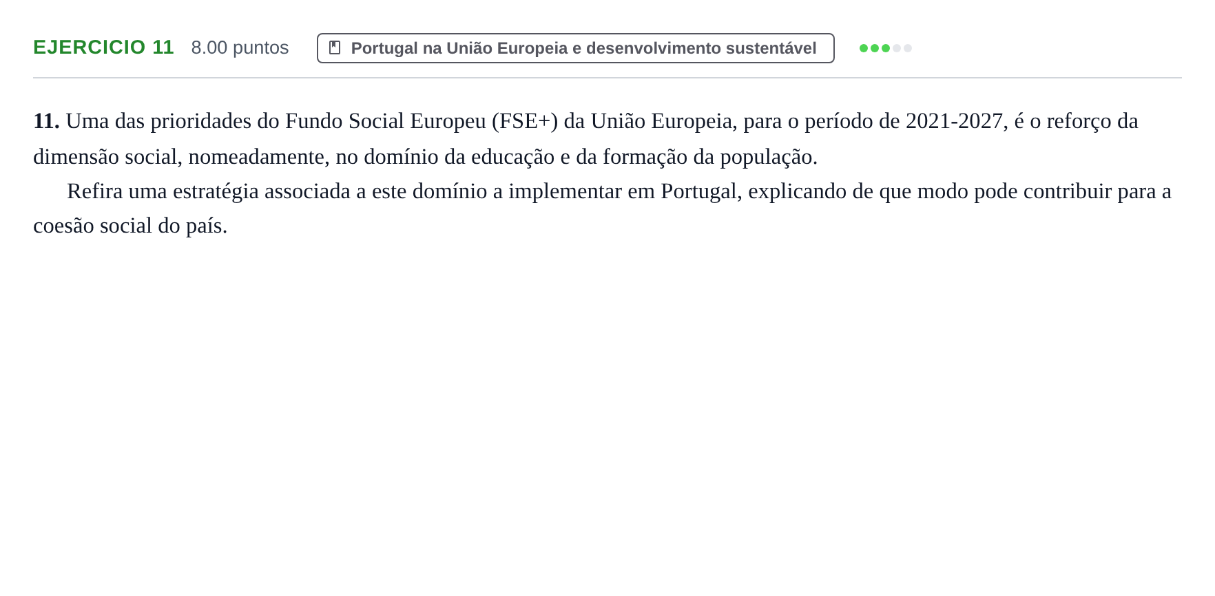 Enunciado: Exercício 11 · Exame Nacional Geografia A 2.ª fase 2023