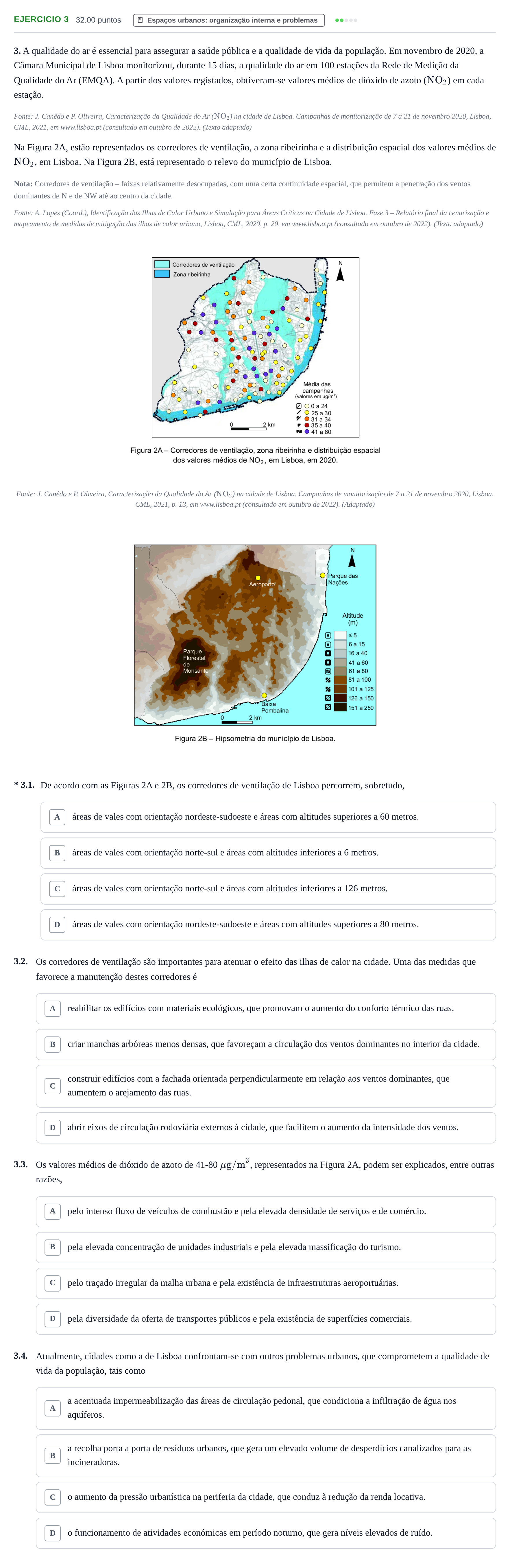 Enunciado: Exercício 3 · Exame Nacional Geografia A 2.ª fase 2023