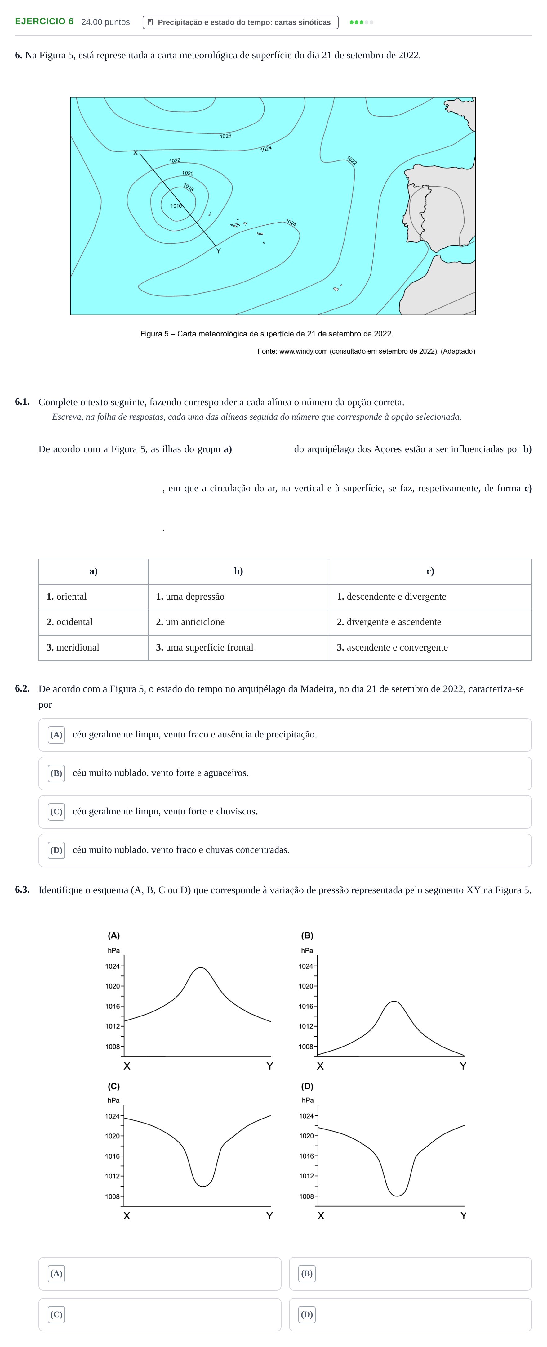 Enunciado: Exercício 6 · Exame Nacional Geografia A 2.ª fase 2023