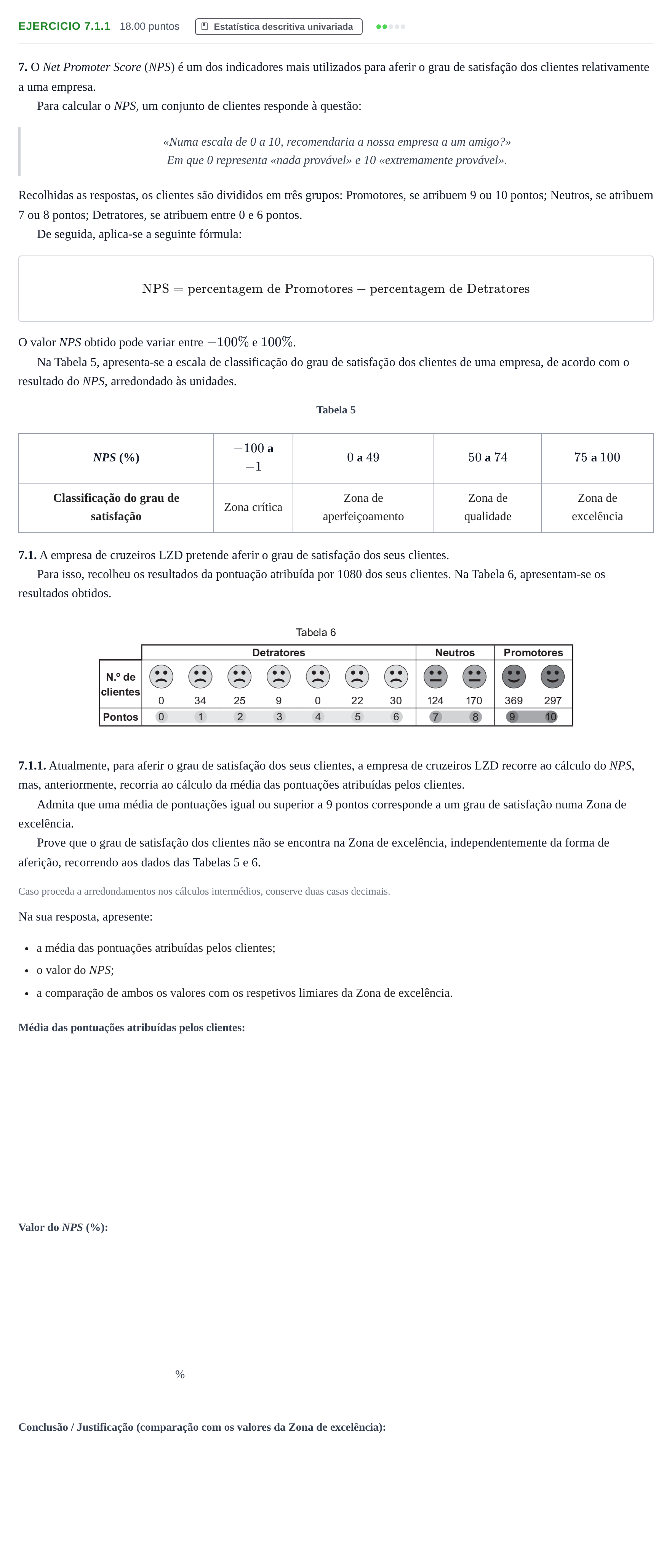 Enunciado: Exercício 7.1.1 · Exame Nacional Matemática Aplicada às Ciências Sociais 2.ª fase 2023