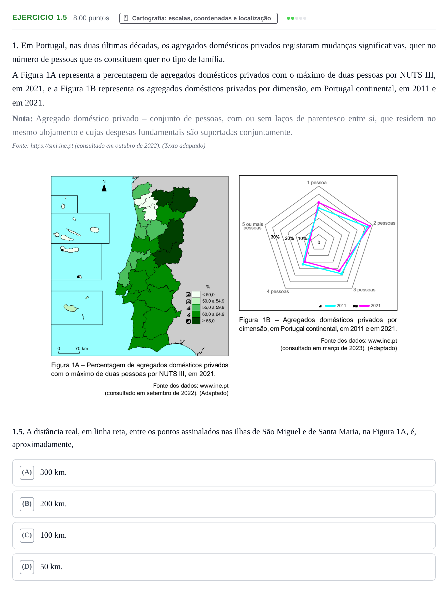 Enunciado: Exercício 1.5 - Cartografia · Exame Nacional Geografia A 1.ª fase 2023