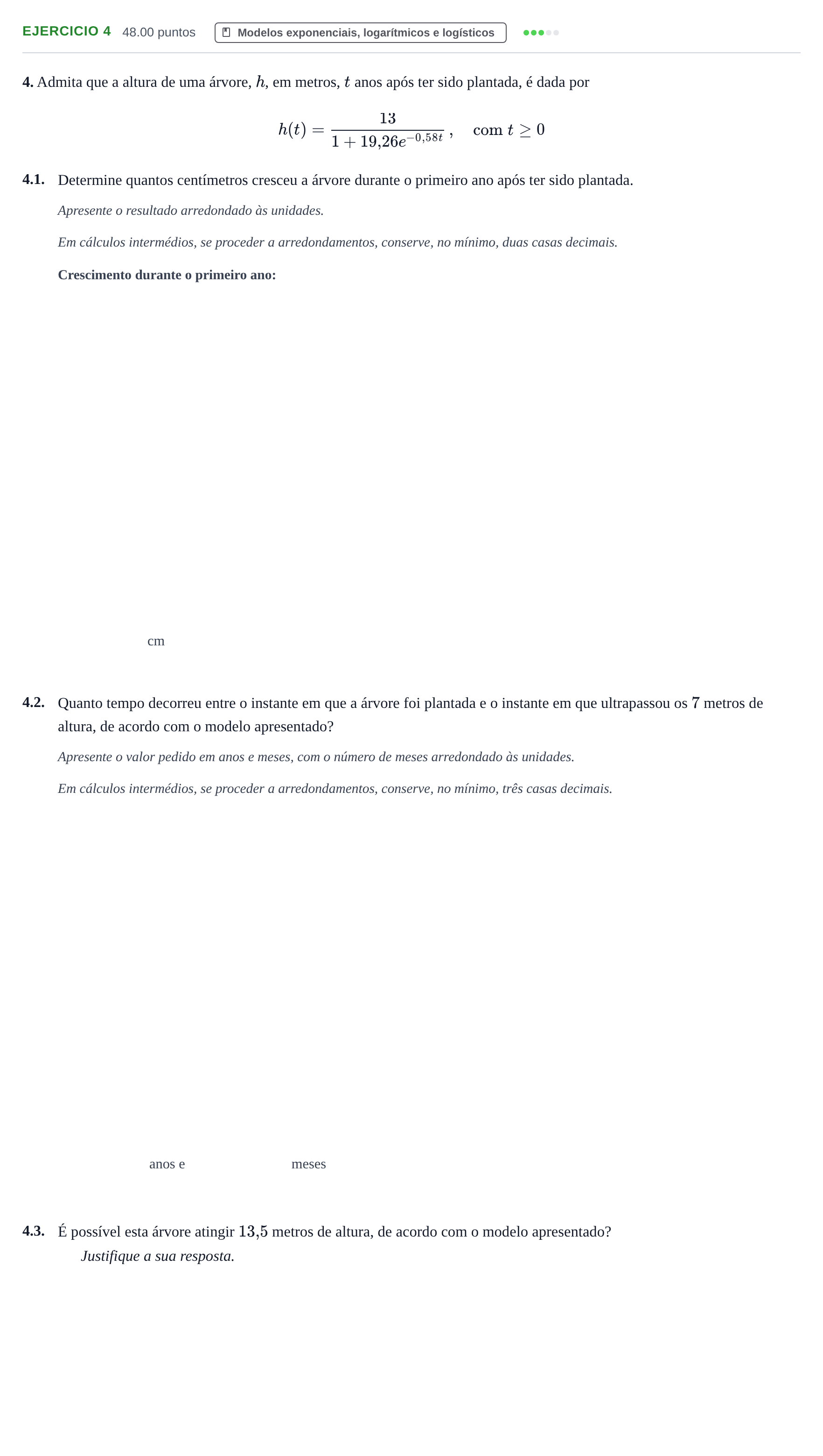 Enunciado: Exercício 4 · Exame Nacional Matemática B 2.ª fase 2023