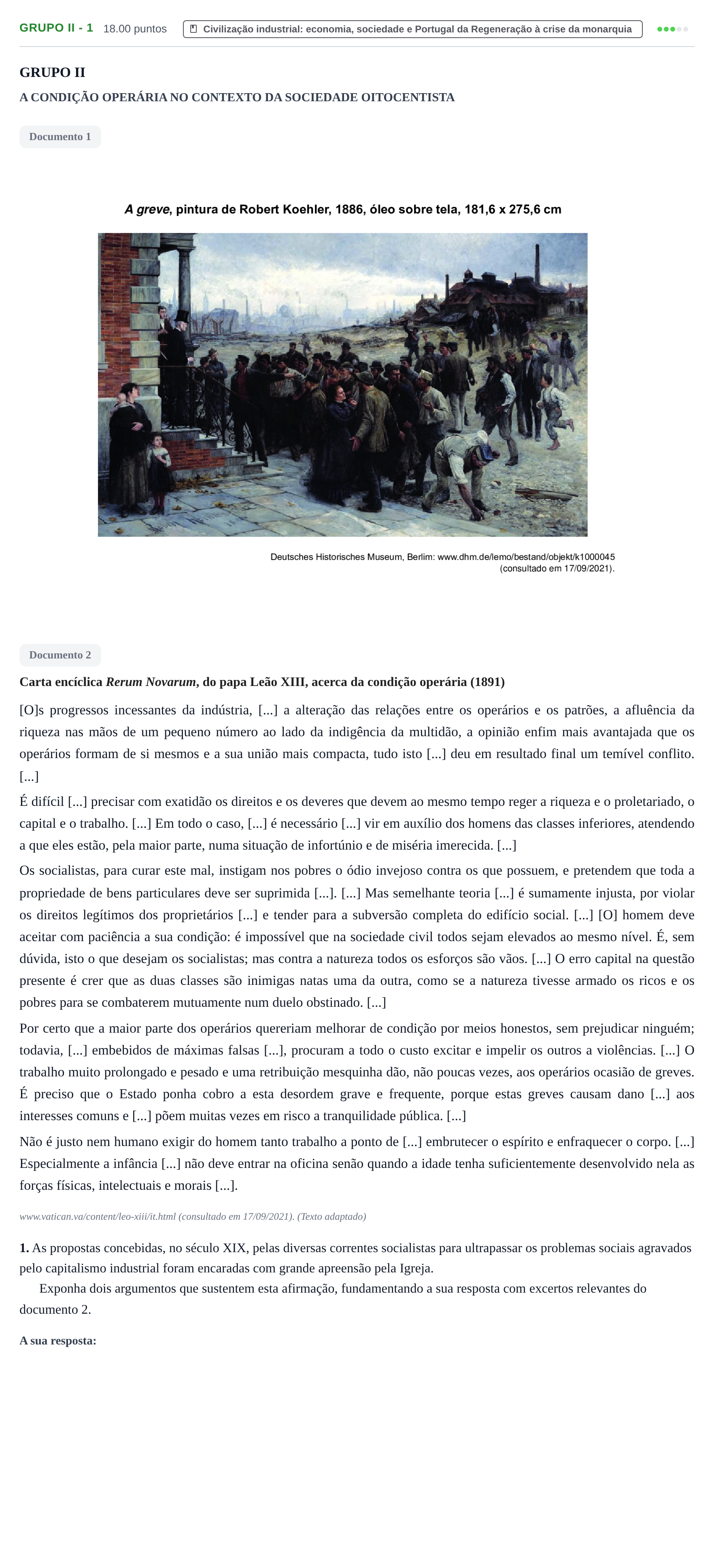 Enunciado: Grupo II - 1 · Exame Nacional História A 1.ª fase 2022