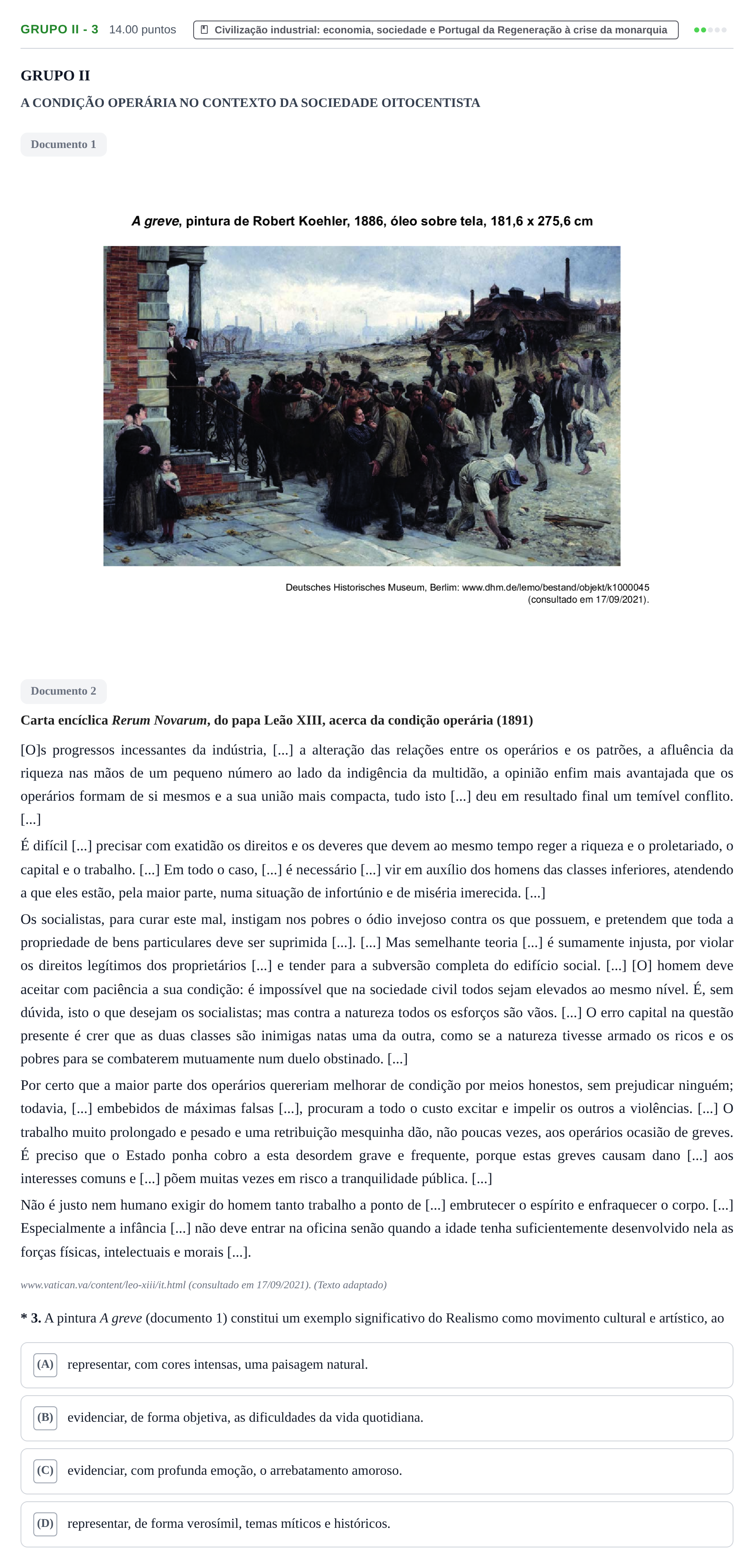 Enunciado: Grupo II - 3 · Exame Nacional História A 1.ª fase 2022