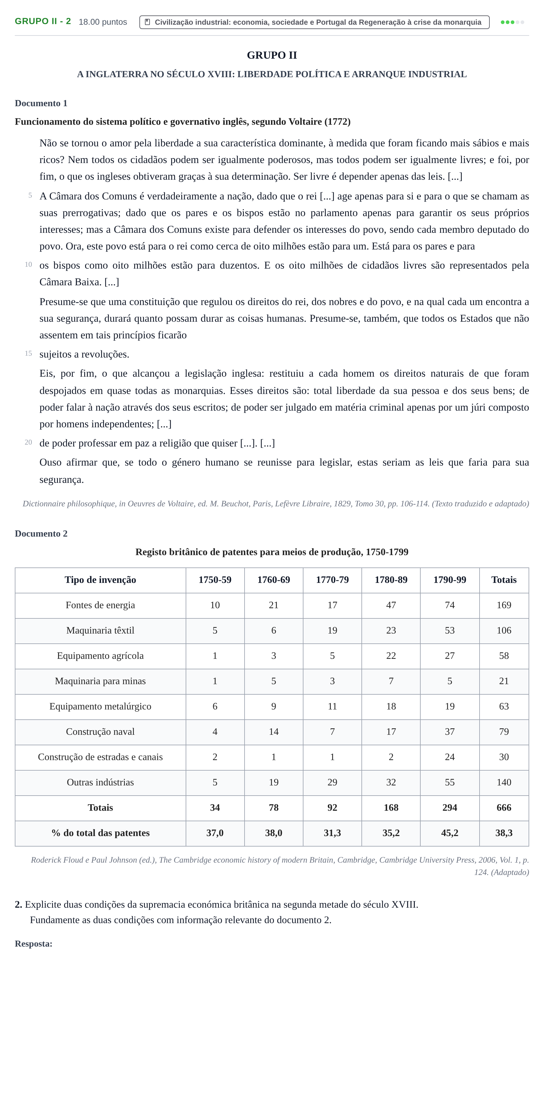 Enunciado: Grupo II - 2 · Exame Nacional História A 2.ª fase 2022