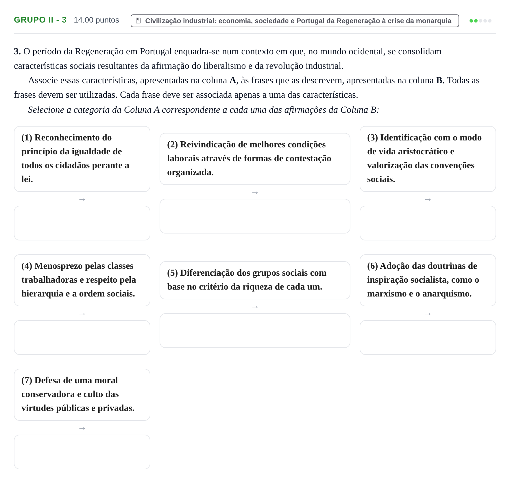 Enunciado: Grupo II - 3 · Exame Nacional História A Época especial 2022