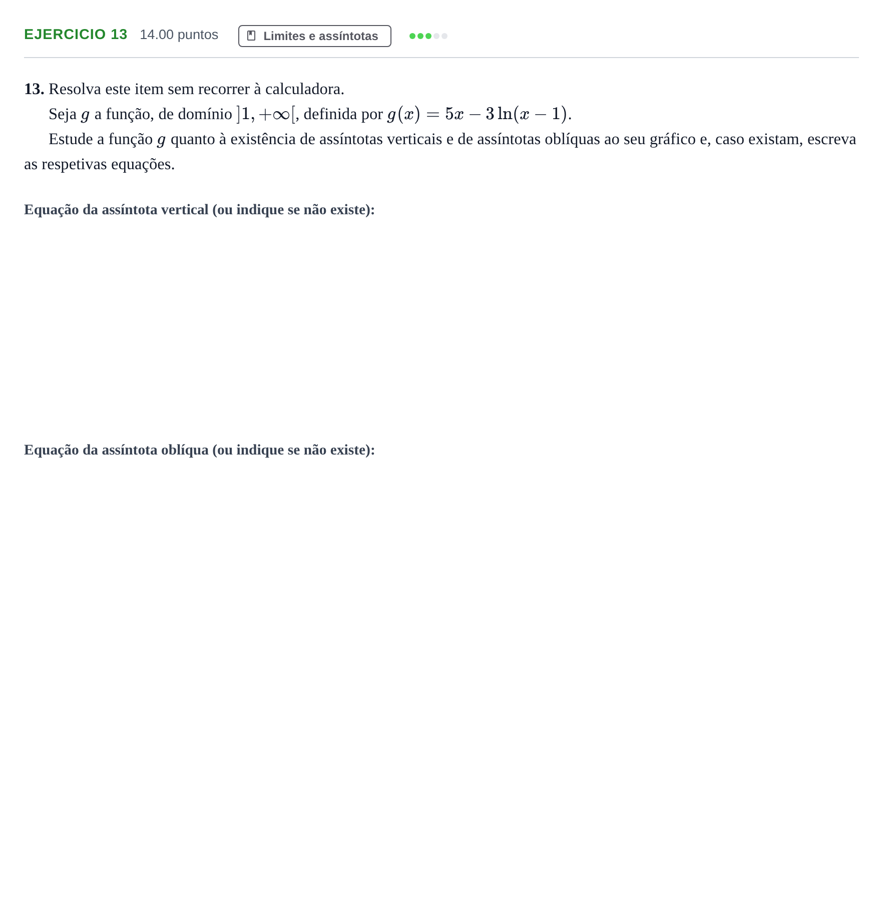 Enunciado: Exercício 13 · Exame Nacional Matemática A 1.ª fase 2022